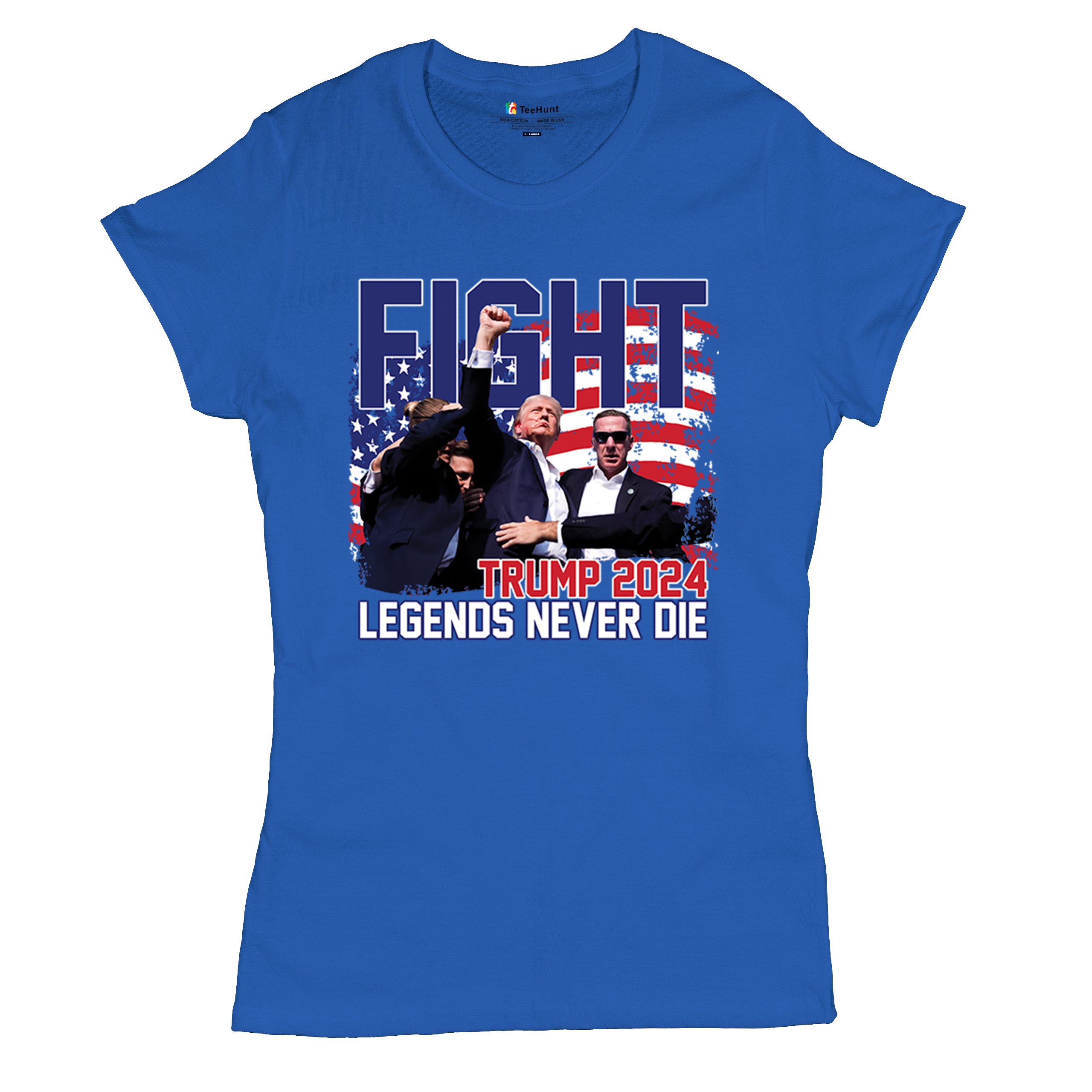 Trump 2024 Legends Never Die T-Shirt MAGA America First President Women's Tee - Picture 34 of 50