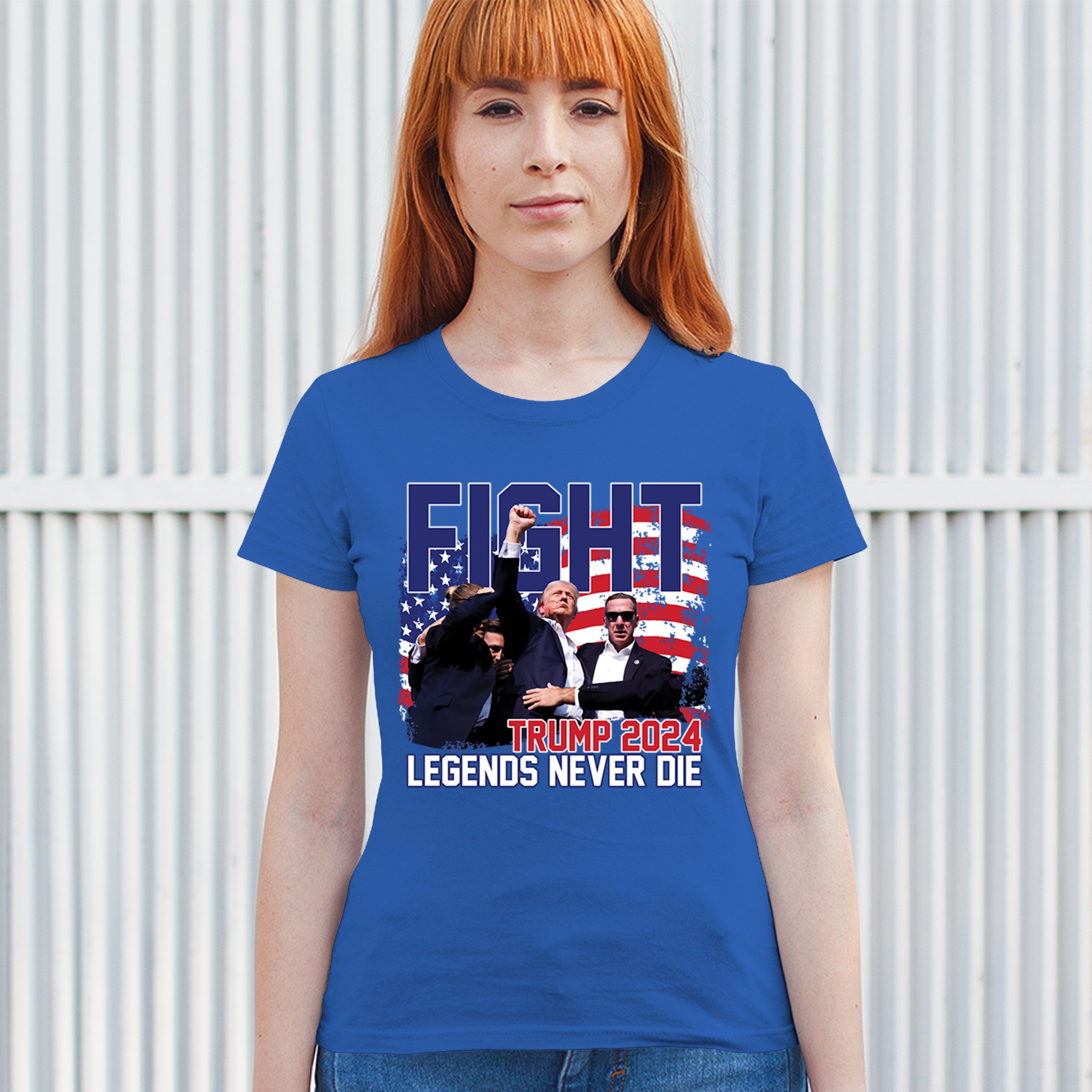 Trump 2024 Legends Never Die T-Shirt MAGA America First President Women's Tee - Picture 33 of 50