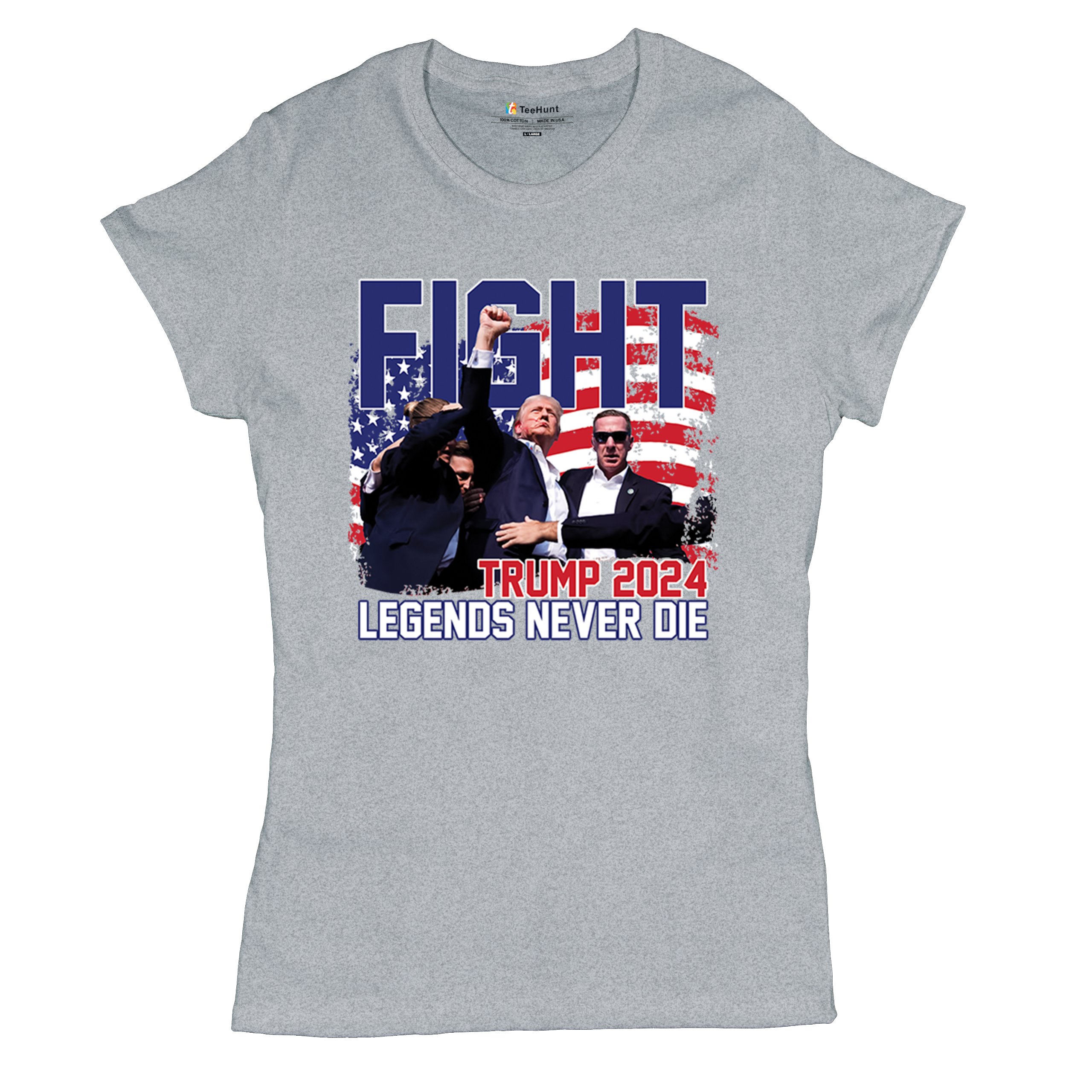 Trump 2024 Legends Never Die T-Shirt MAGA America First President Women's Tee - Picture 13 of 50