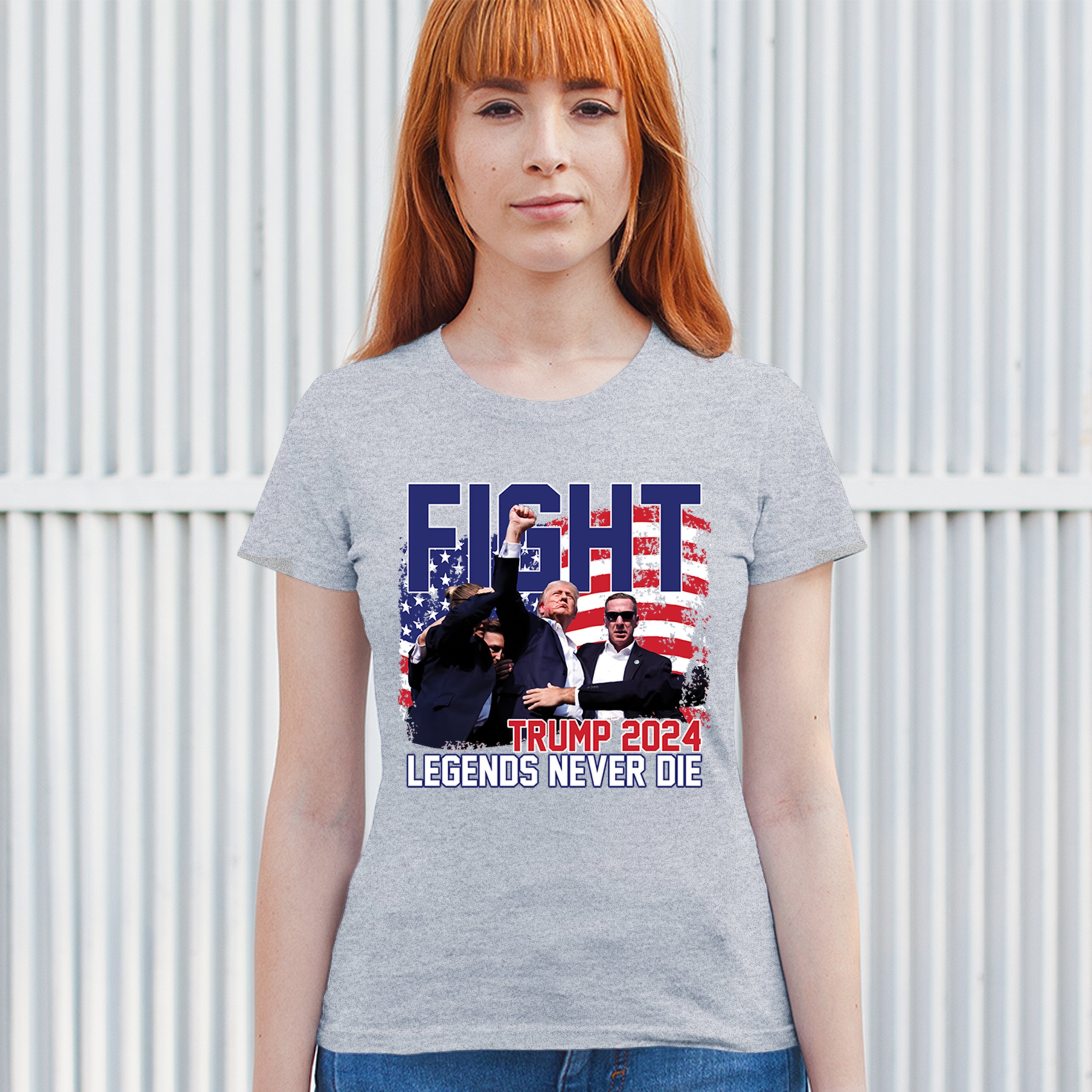 Trump 2024 Legends Never Die T-Shirt MAGA America First President Women's Tee - Picture 12 of 50