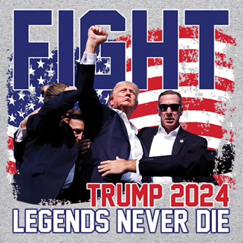 Trump 2024 Legends Never Die T-Shirt MAGA America First President Women's Tee - Picture 11 of 50