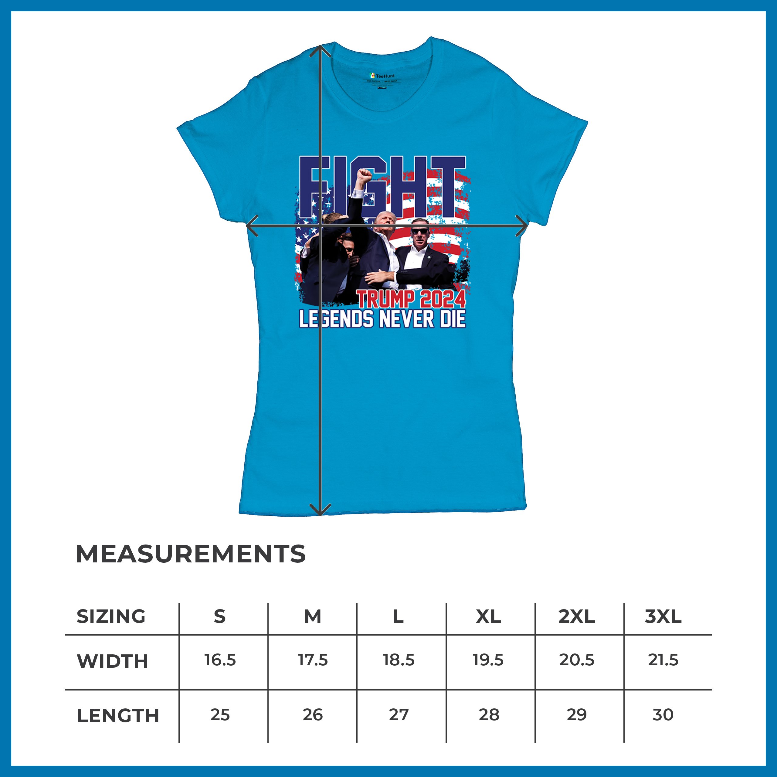 Trump 2024 Legends Never Die T-Shirt MAGA America First President Women's Tee - Picture 43 of 50