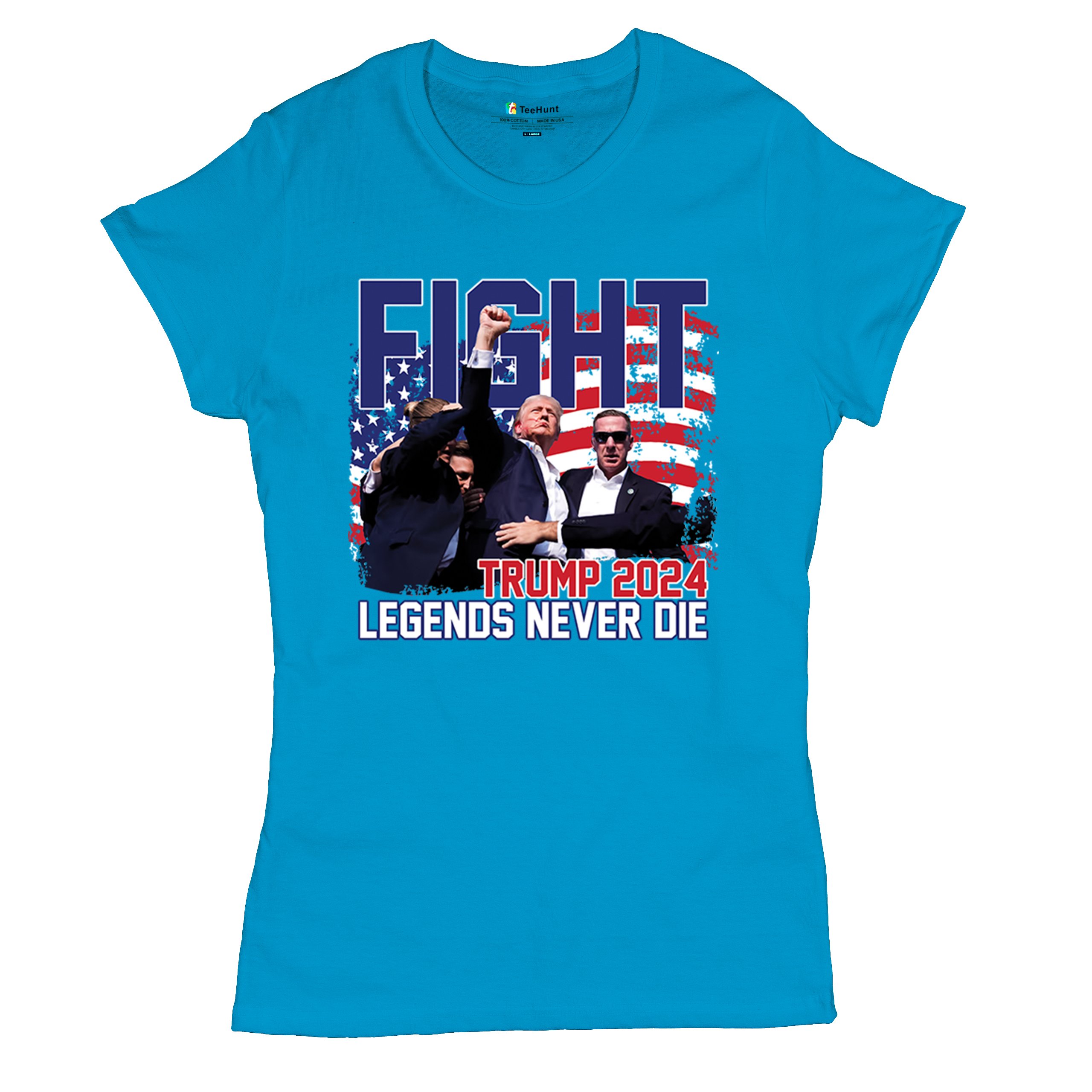 Trump 2024 Legends Never Die T-Shirt MAGA America First President Women's Tee - Picture 41 of 50