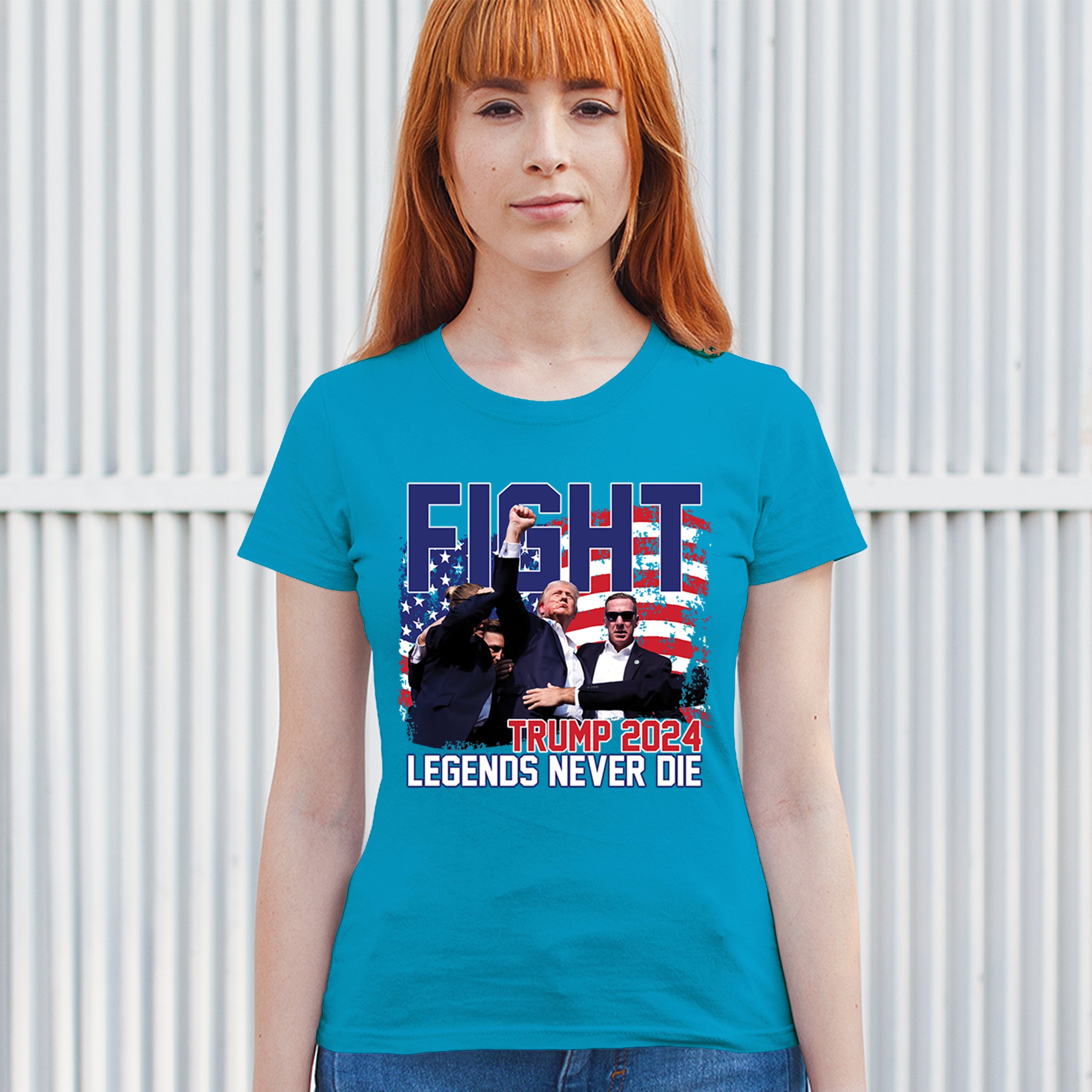 Trump 2024 Legends Never Die T-Shirt MAGA America First President Women's Tee - Picture 40 of 50