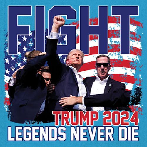 Trump 2024 Legends Never Die T-Shirt MAGA America First President Women's Tee - Picture 39 of 50