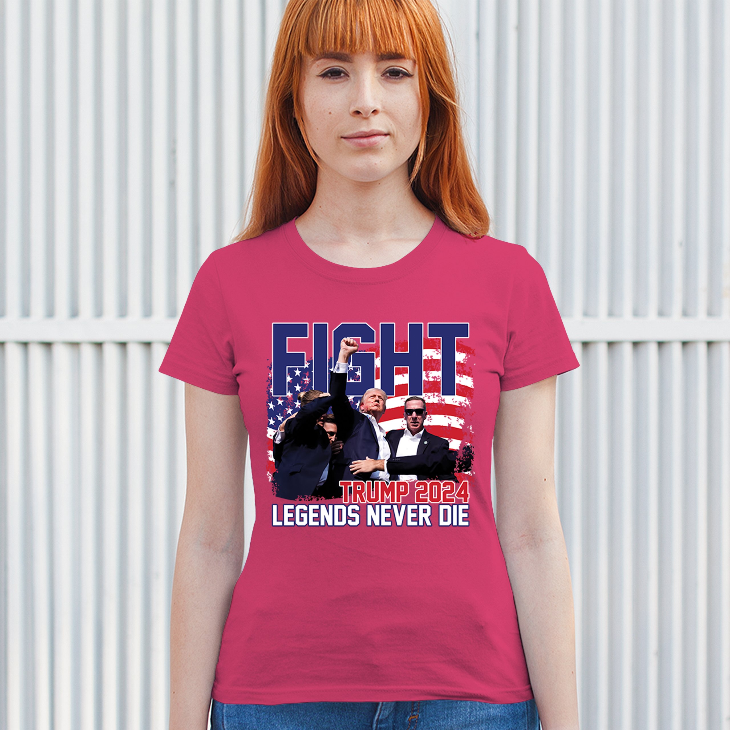Trump 2024 Legends Never Die T-Shirt MAGA America First President Women's Tee - Picture 47 of 50