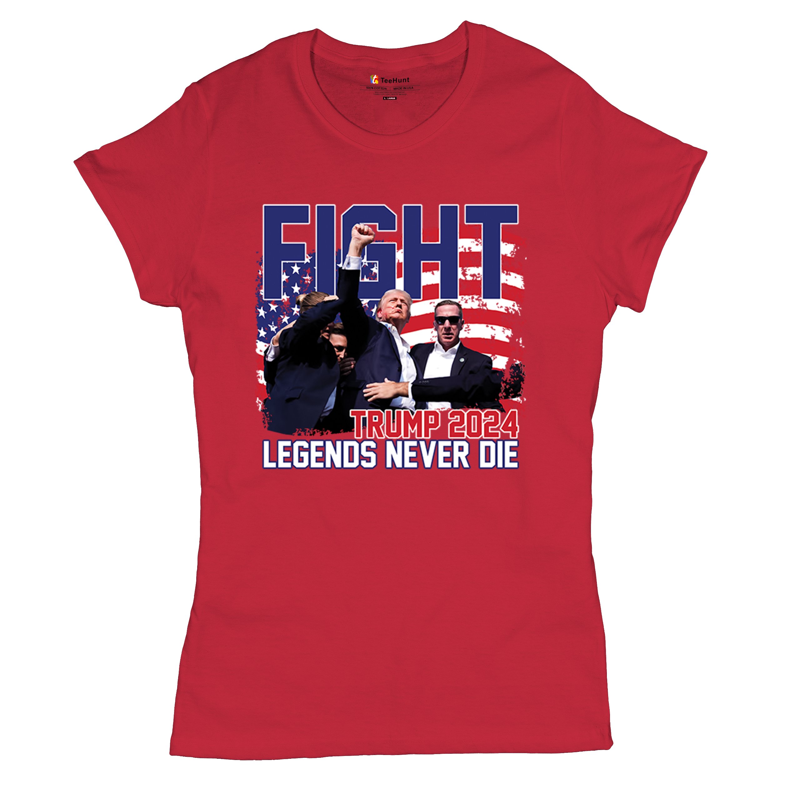 Trump 2024 Legends Never Die T-Shirt MAGA America First President Women's Tee - Picture 20 of 50