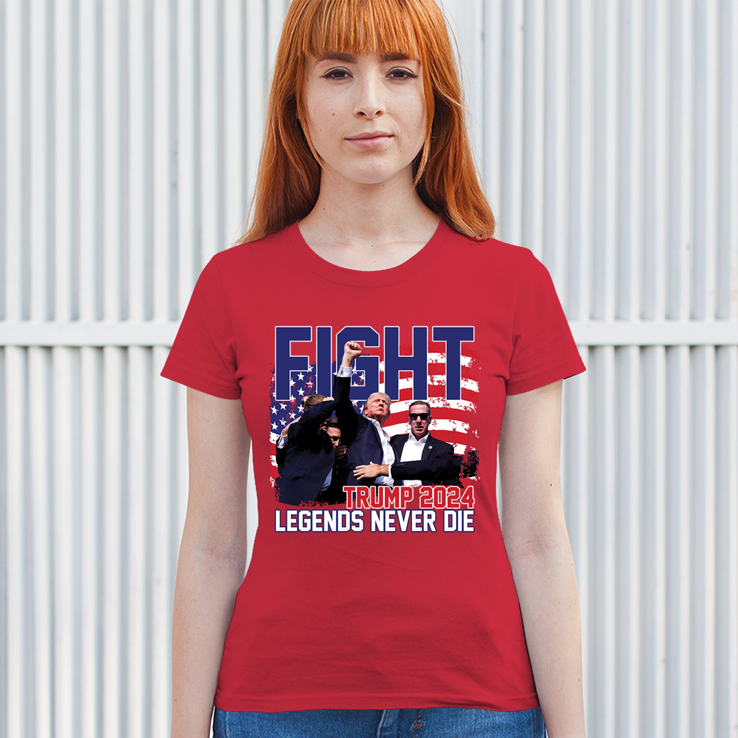 Trump 2024 Legends Never Die T-Shirt MAGA America First President Women's Tee - Picture 19 of 50
