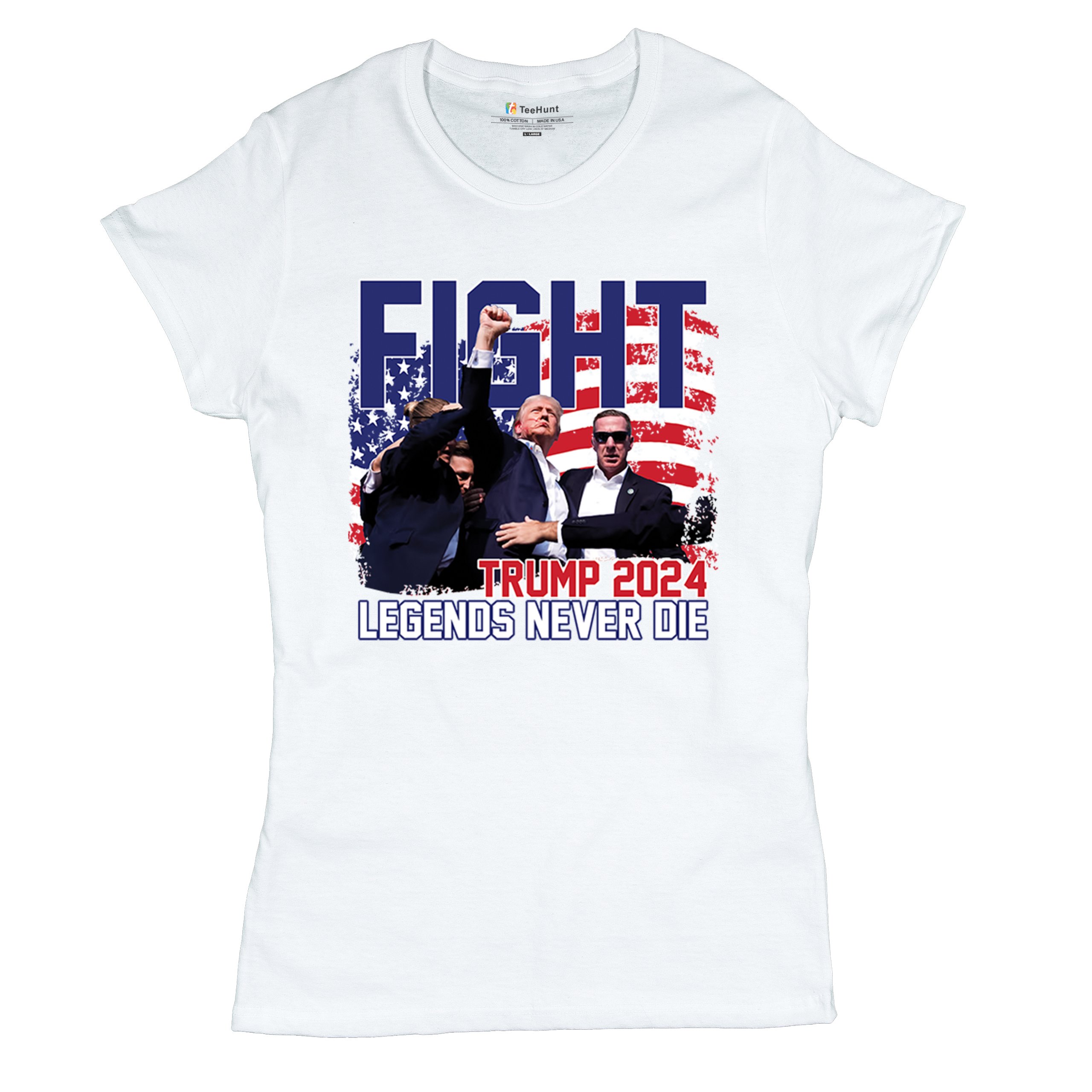 Trump 2024 Legends Never Die T-Shirt MAGA America First President Women's Tee - Picture 27 of 50