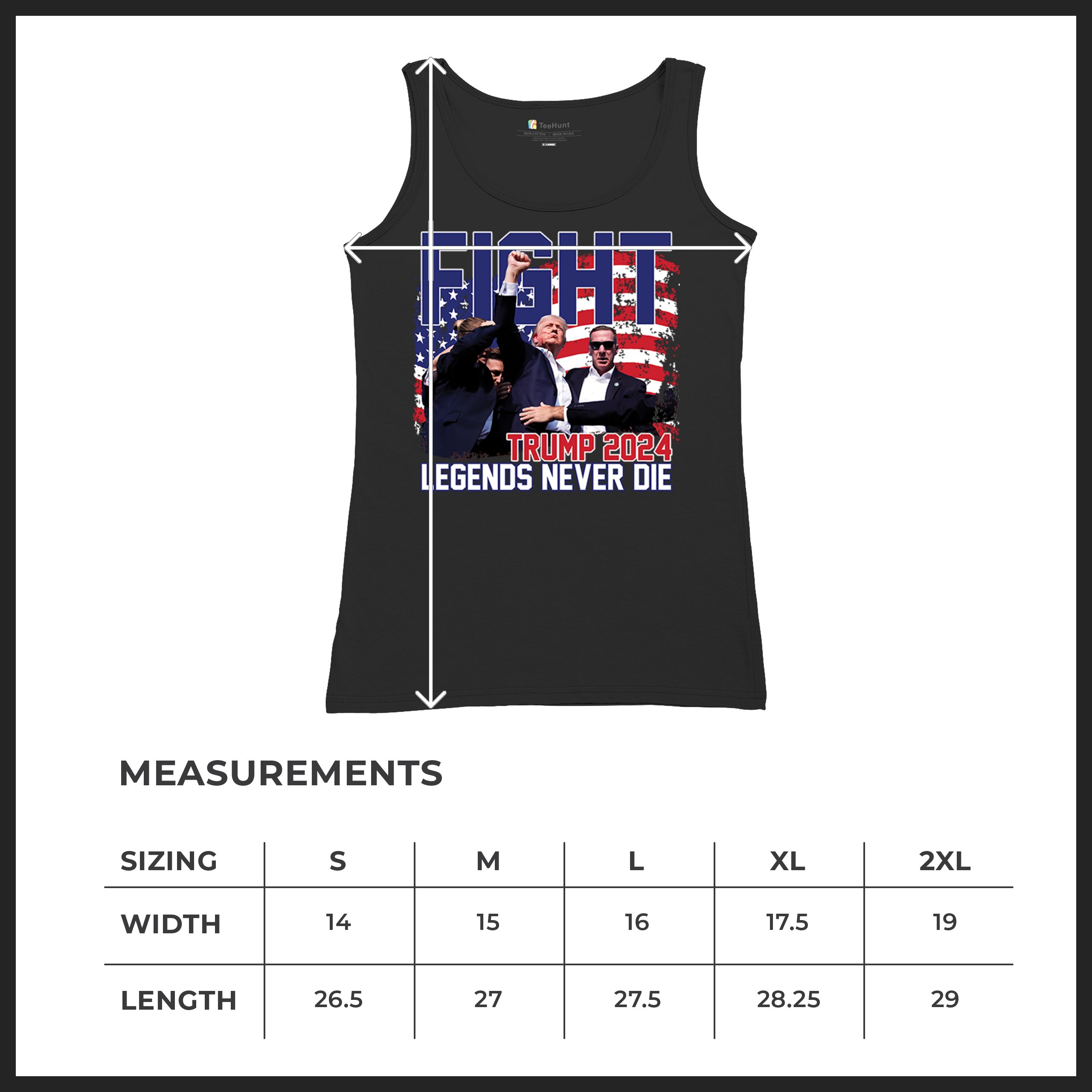 Trump 2024 Legends Never Die Women's Tank Top MAGA America First President - Picture 8 of 36