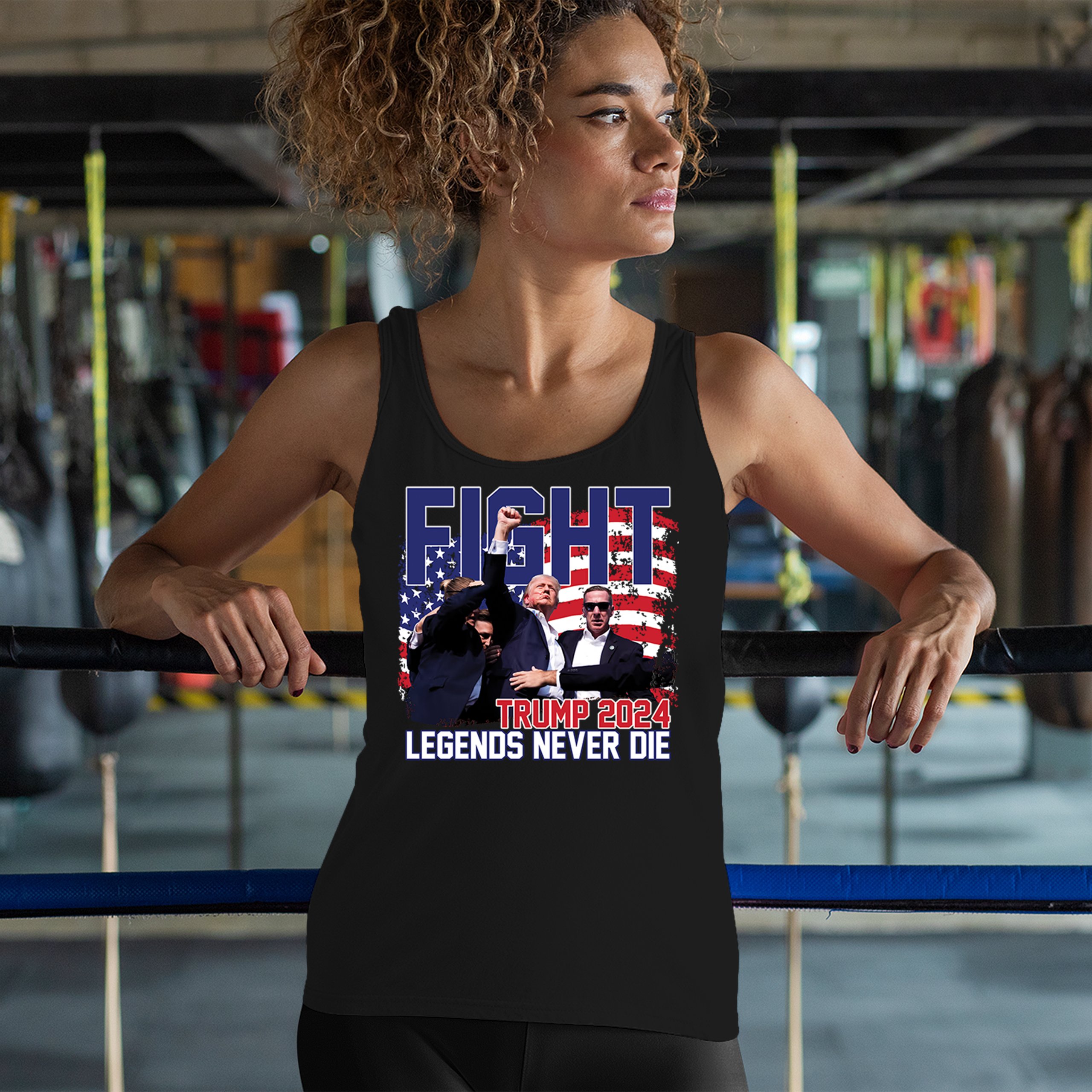 Trump 2024 Legends Never Die Women's Tank Top MAGA America First President - Picture 5 of 36