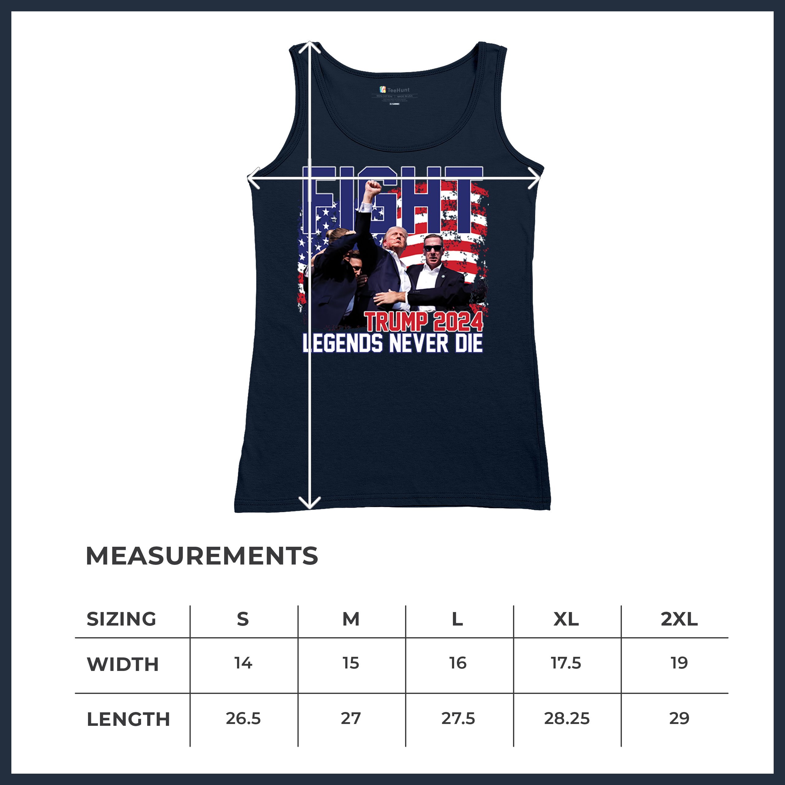Trump 2024 Legends Never Die Women's Tank Top MAGA America First President - Picture 29 of 36