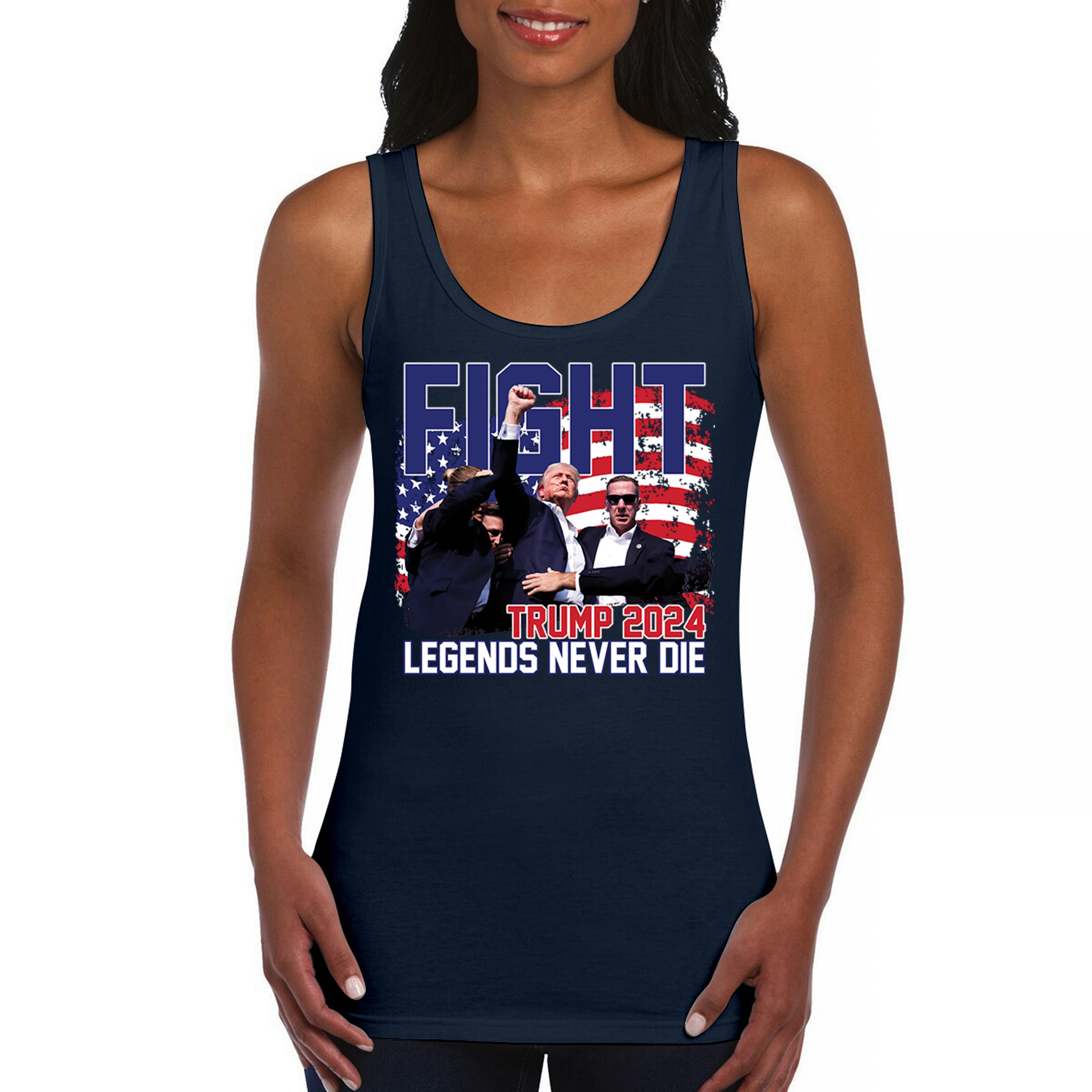 Trump 2024 Legends Never Die Women's Tank Top MAGA America First President - Picture 23 of 36