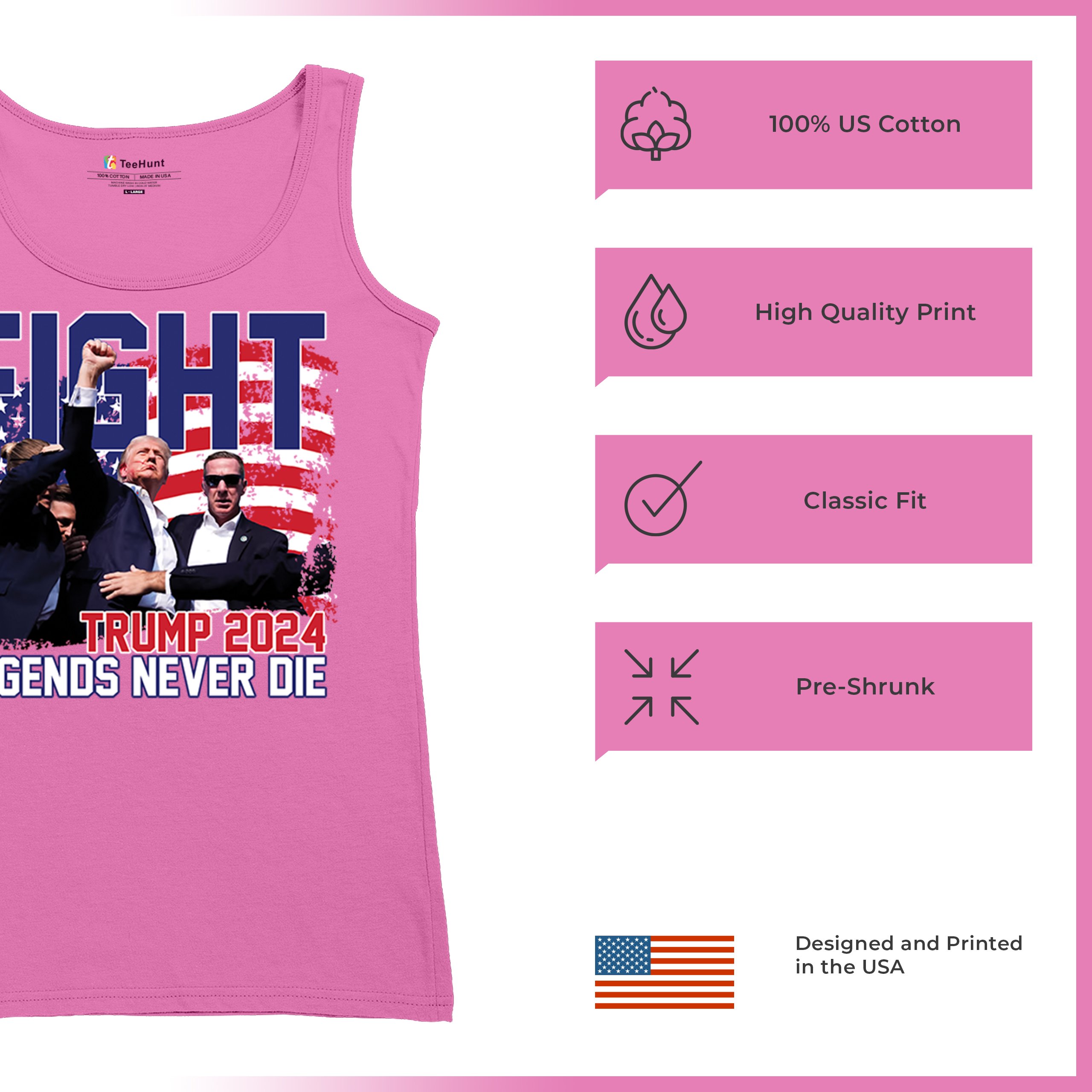 Trump 2024 Legends Never Die Women's Tank Top MAGA America First President - Picture 35 of 36