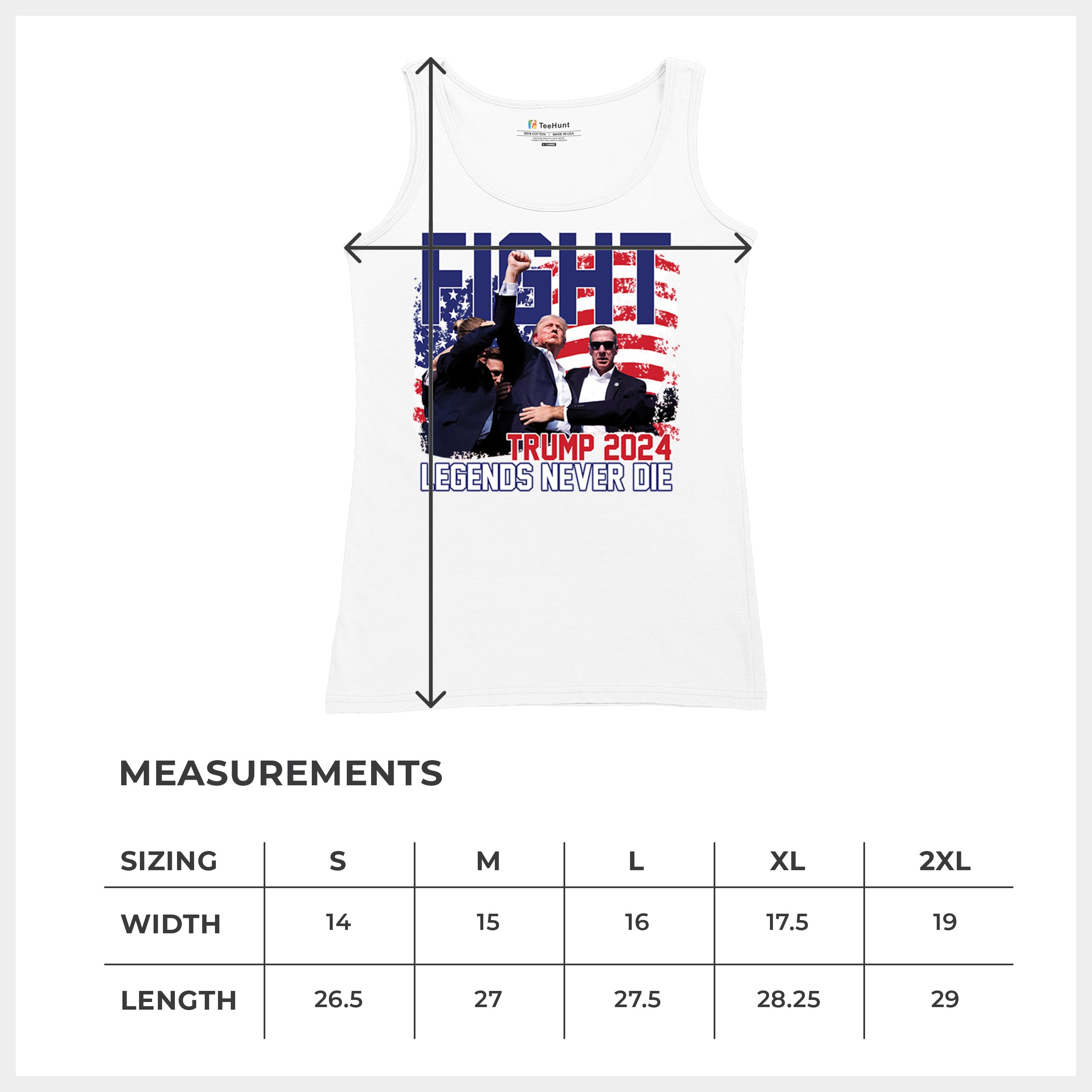 Trump 2024 Legends Never Die Women's Tank Top MAGA America First President - Picture 22 of 36