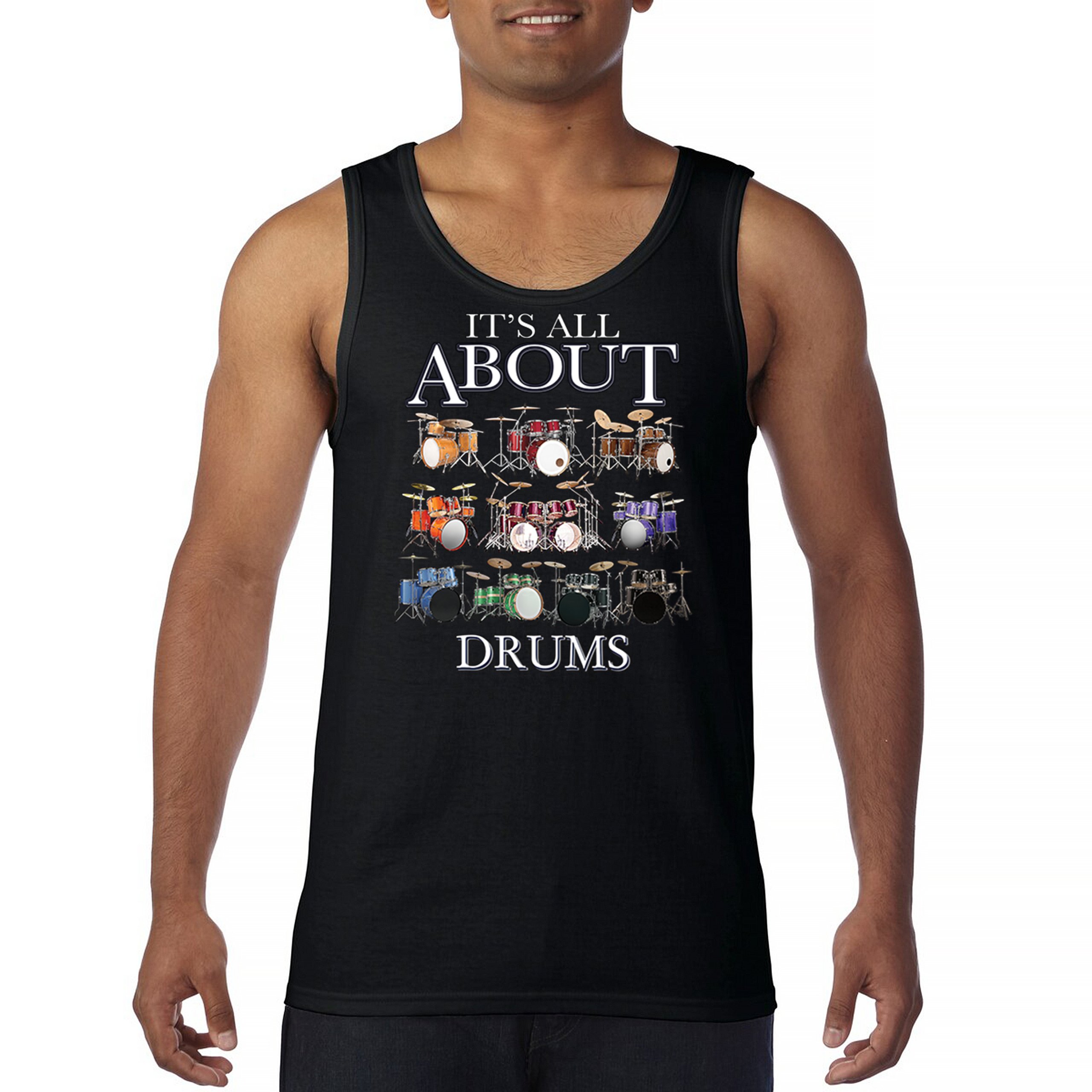 All About Drums Tank Top Colorful Funny Drummer Music Festival Party Men’s Top