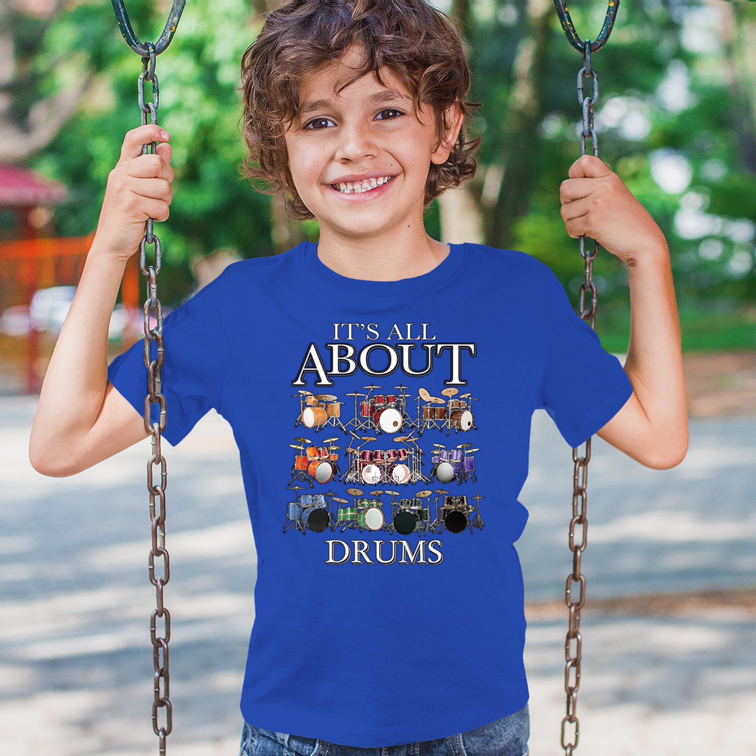 All About Drums Youth T-shirt Colorful Funny Drummer Music Festival Party Kids - Picture 40 of 50