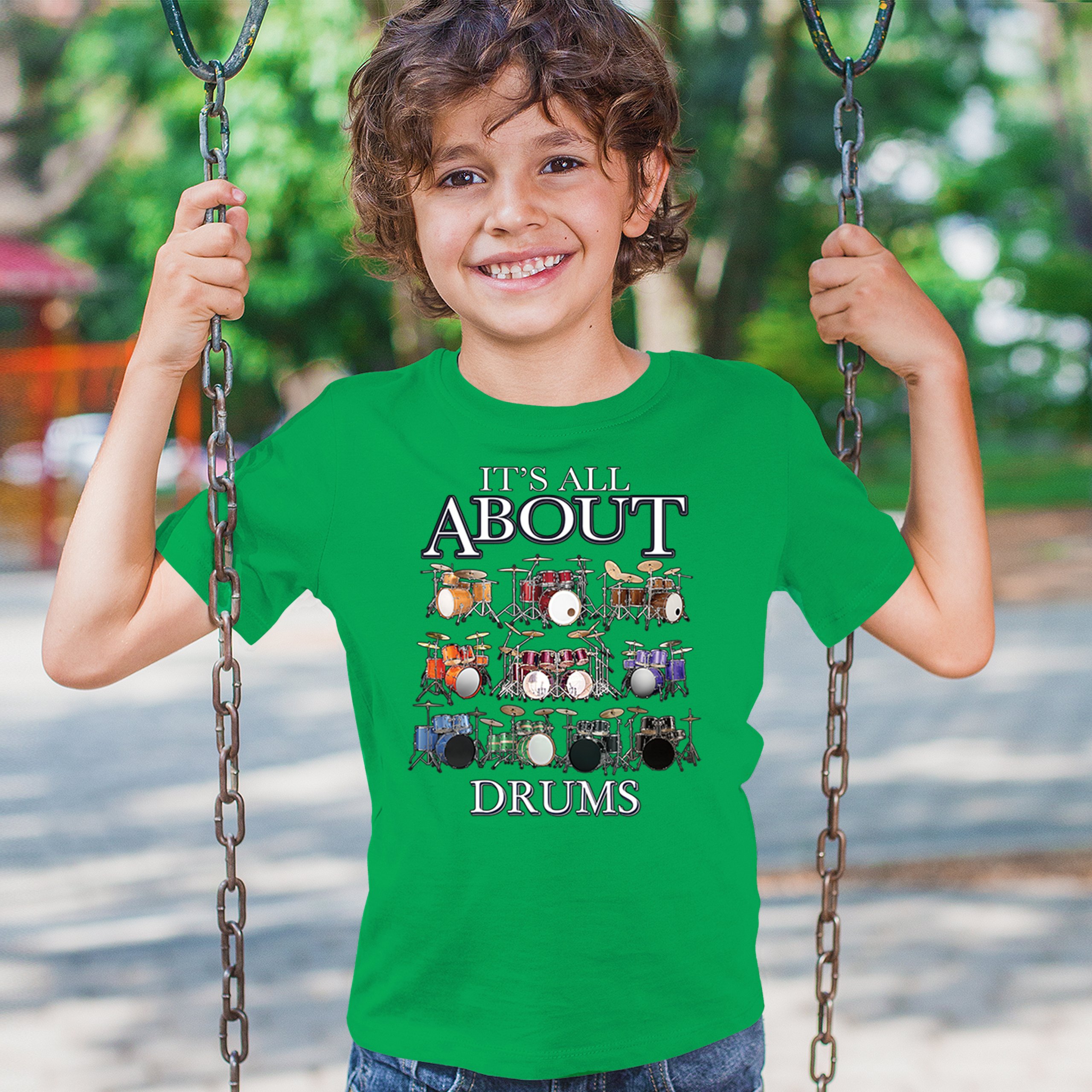 All About Drums Youth T-shirt Colorful Funny Drummer Music Festival Party Kids - Picture 33 of 50