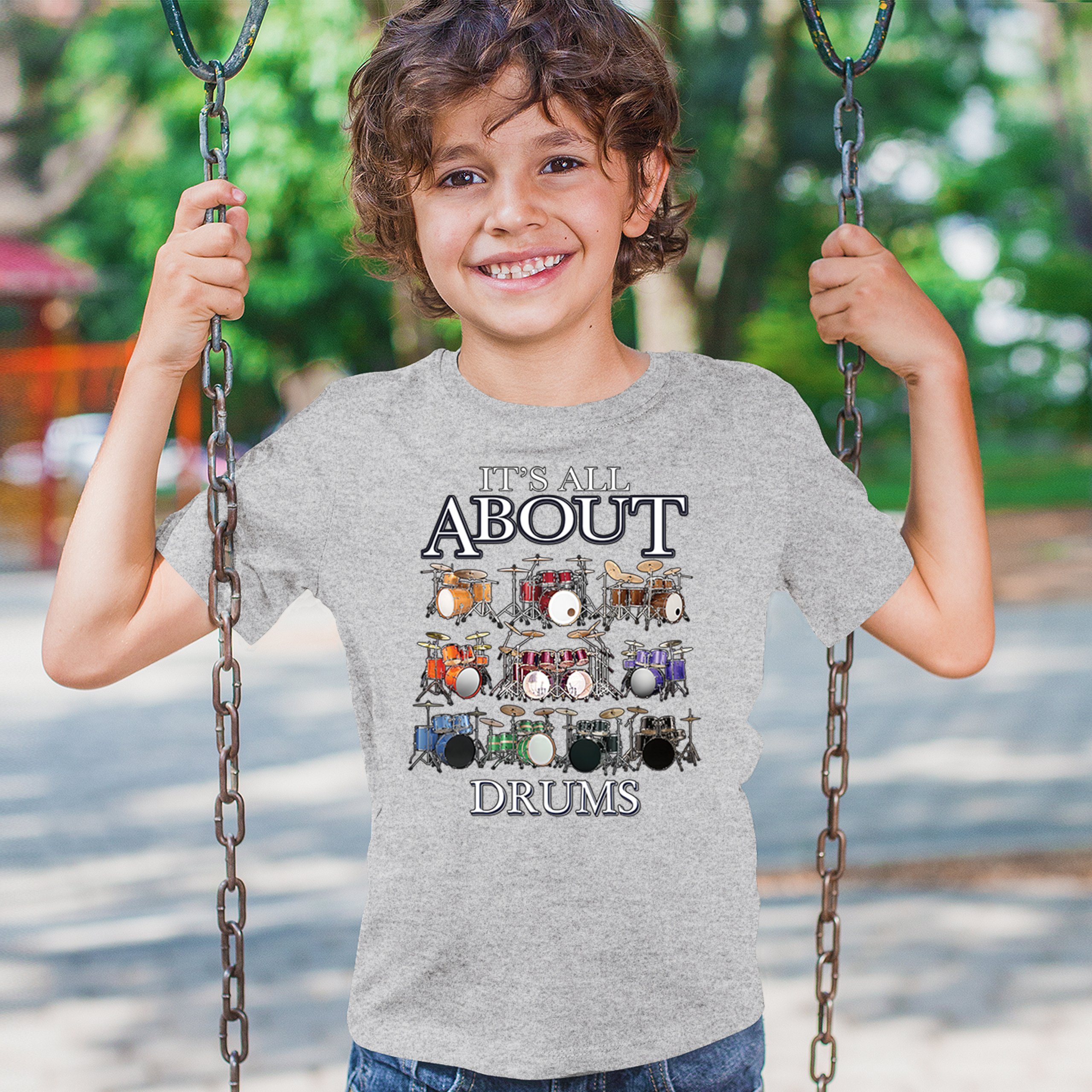 All About Drums Youth T-shirt Colorful Funny Drummer Music Festival Party Kids - Picture 12 of 50