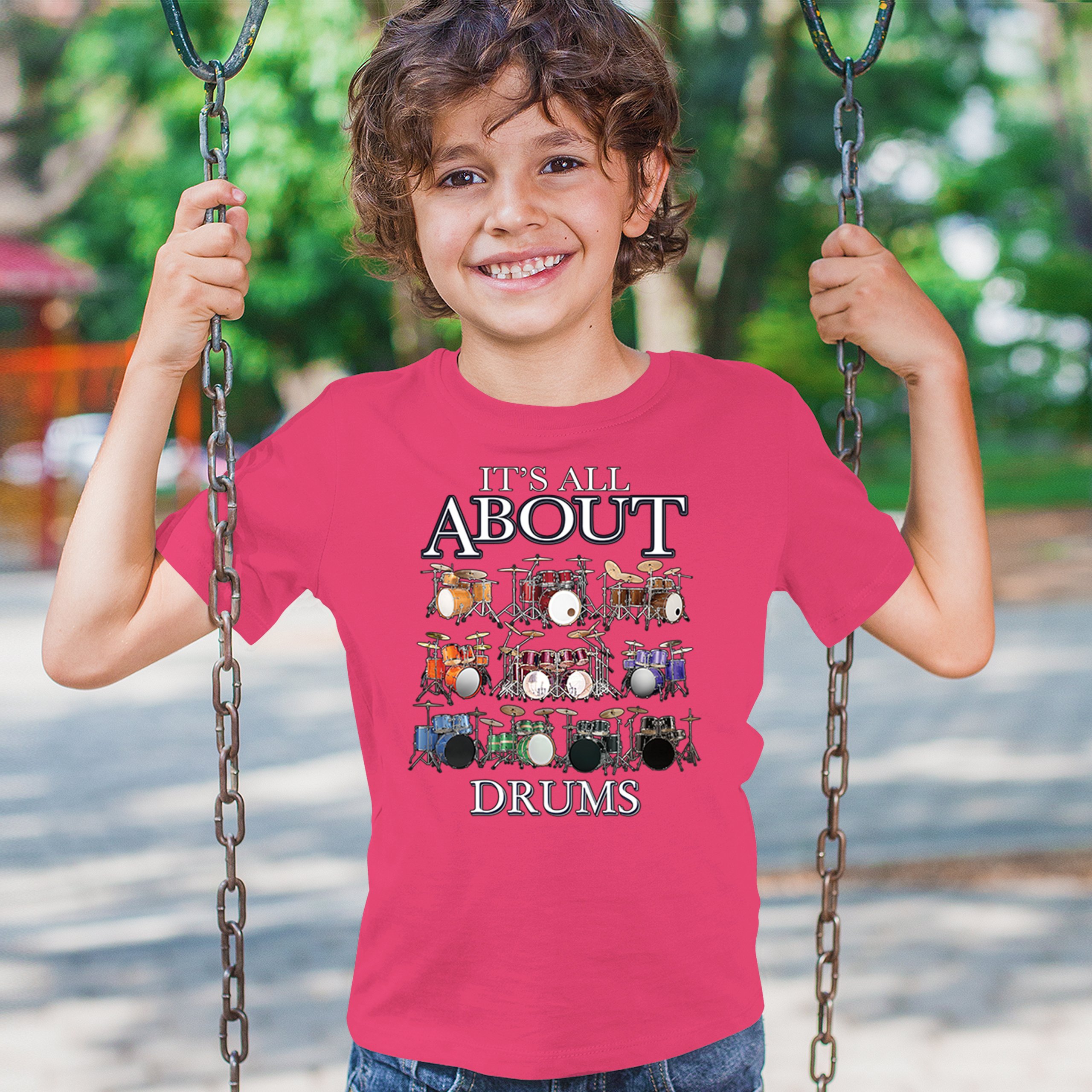 All About Drums Youth T-shirt Colorful Funny Drummer Music Festival Party Kids - Picture 47 of 50