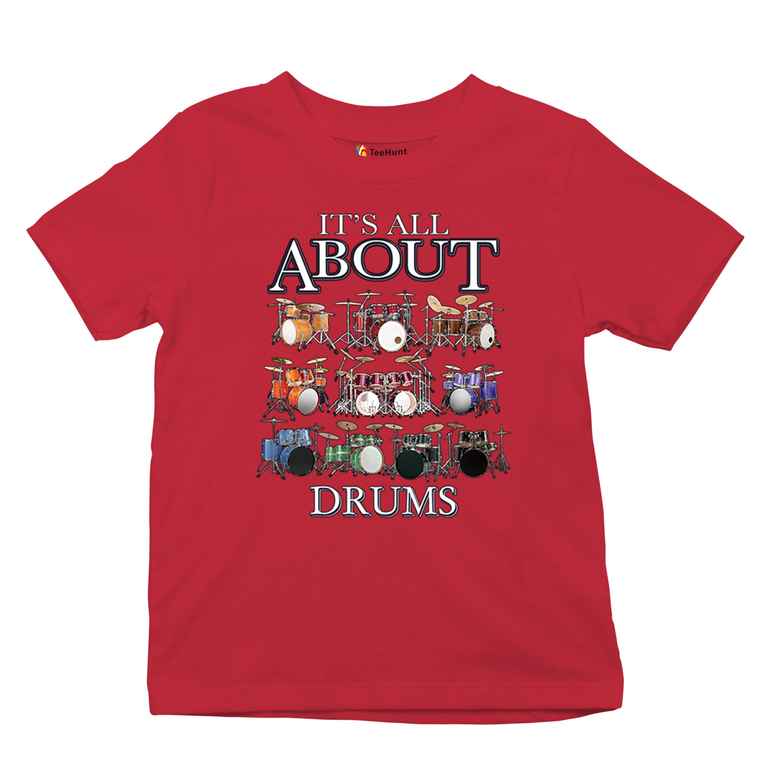 All About Drums Youth T-shirt Colorful Funny Drummer Music Festival Party Kids - Picture 20 of 50
