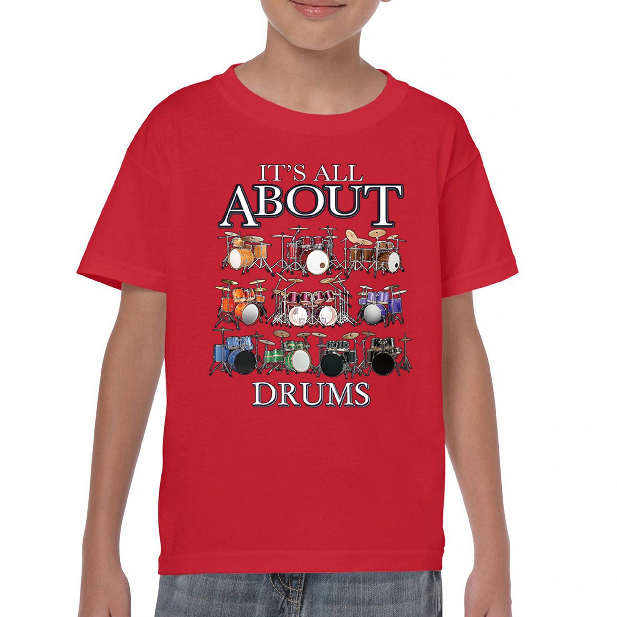 All About Drums Youth T-shirt Colorful Funny Drummer Music Festival Party Kids - Picture 16 of 50