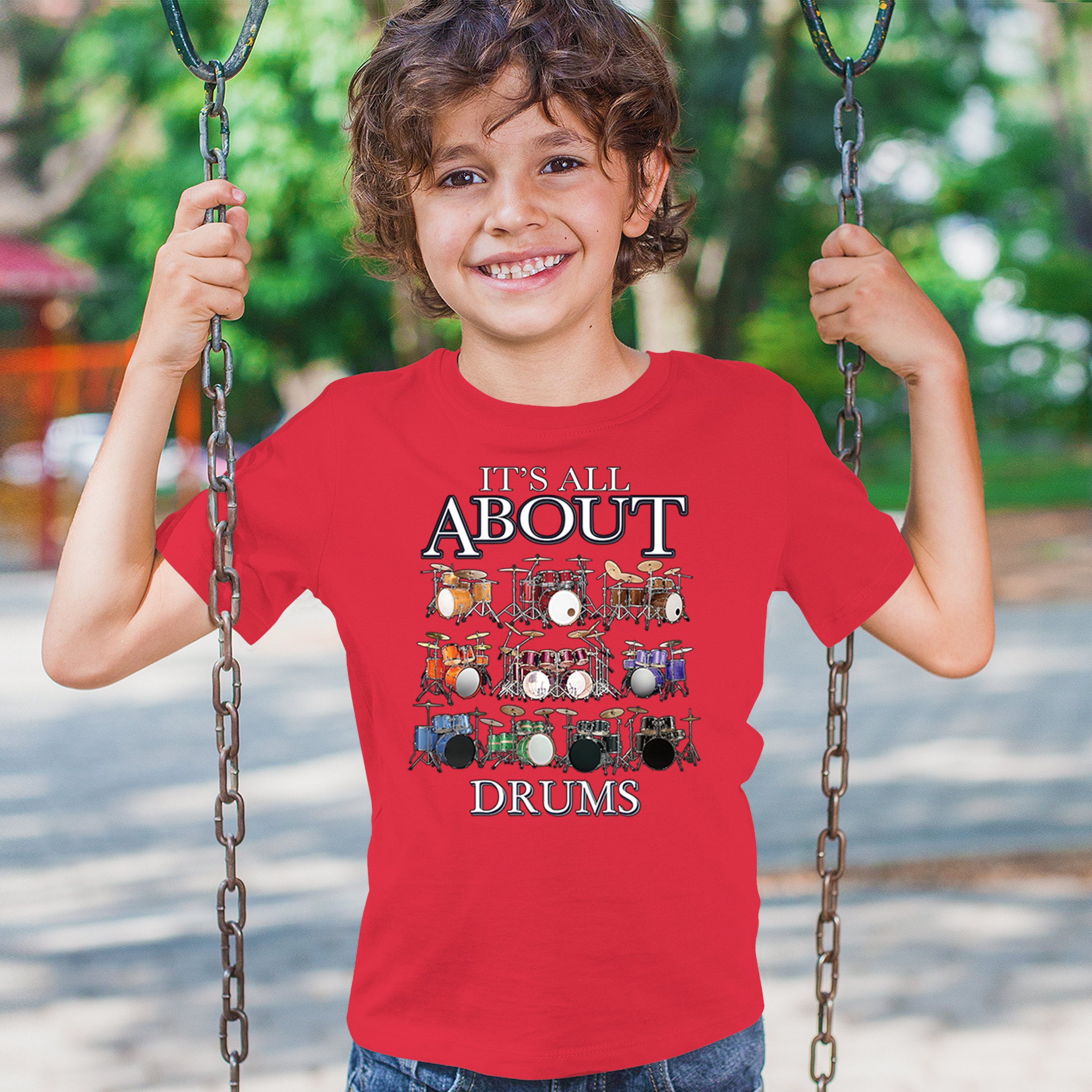 All About Drums Youth T-shirt Colorful Funny Drummer Music Festival Party Kids - Picture 19 of 50