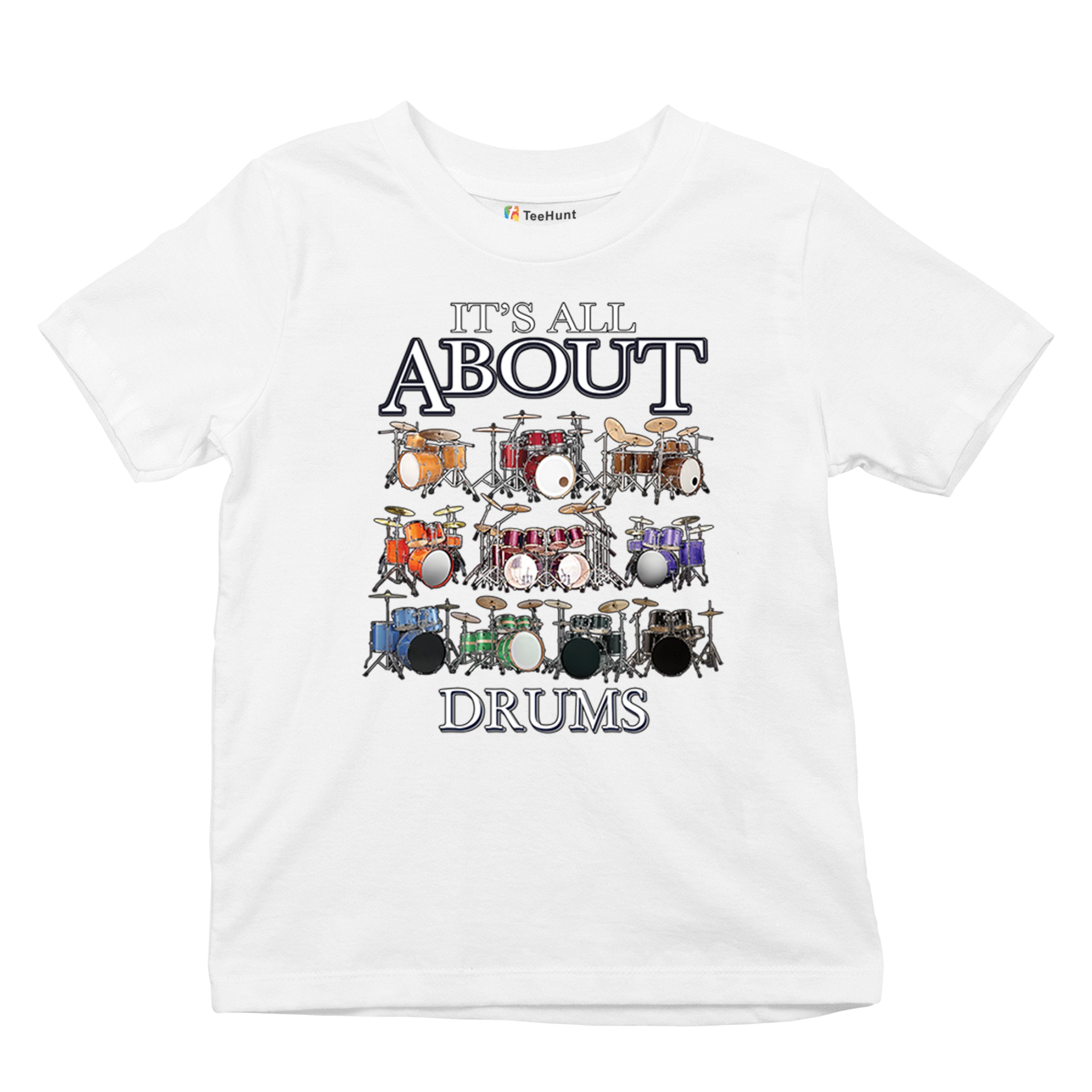 All About Drums Youth T-shirt Colorful Funny Drummer Music Festival Party Kids - Picture 27 of 50