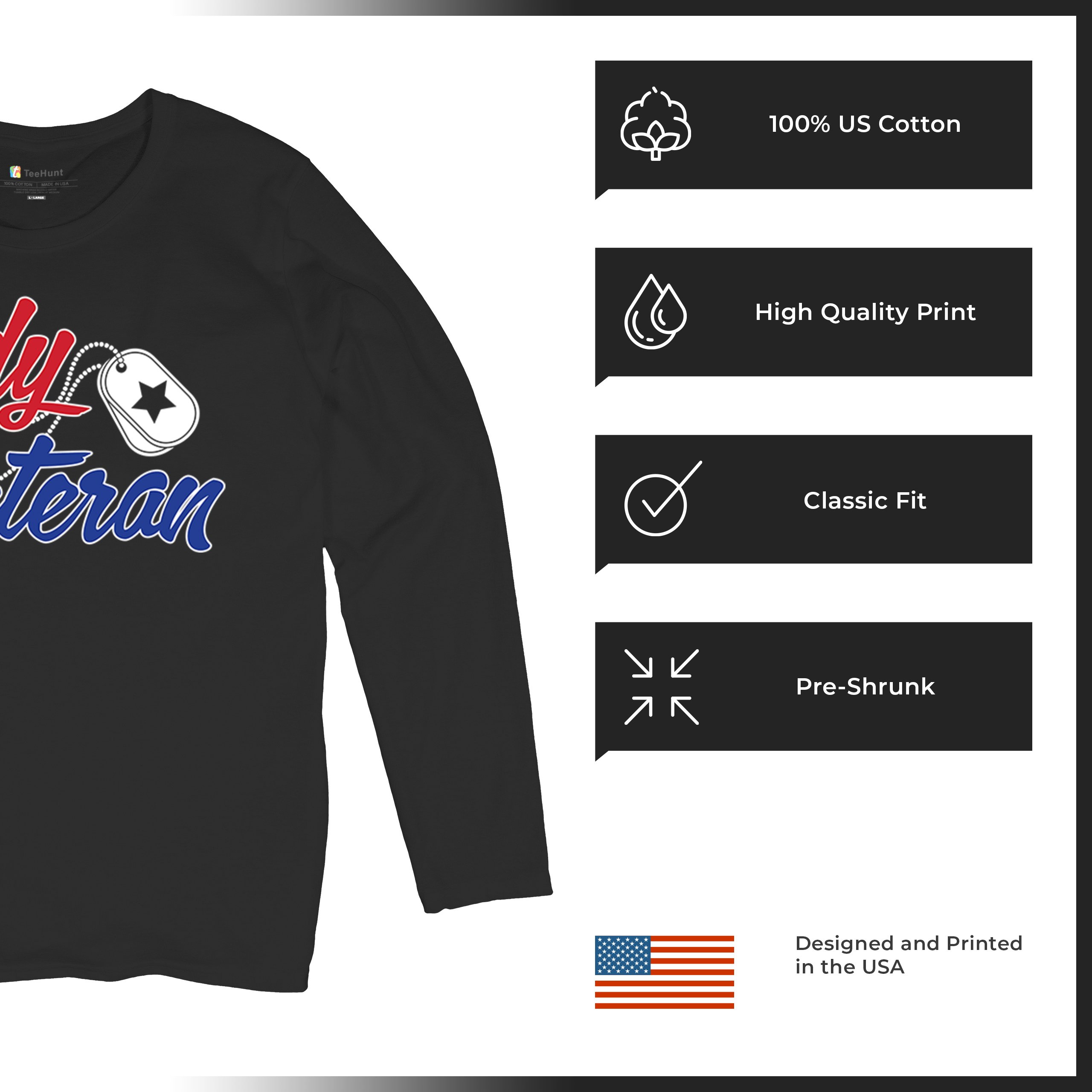 Lady Veteran Women's Long Sleeve T-shirt Military Proud Army Mom Air Force Wife - Picture 7 of 43