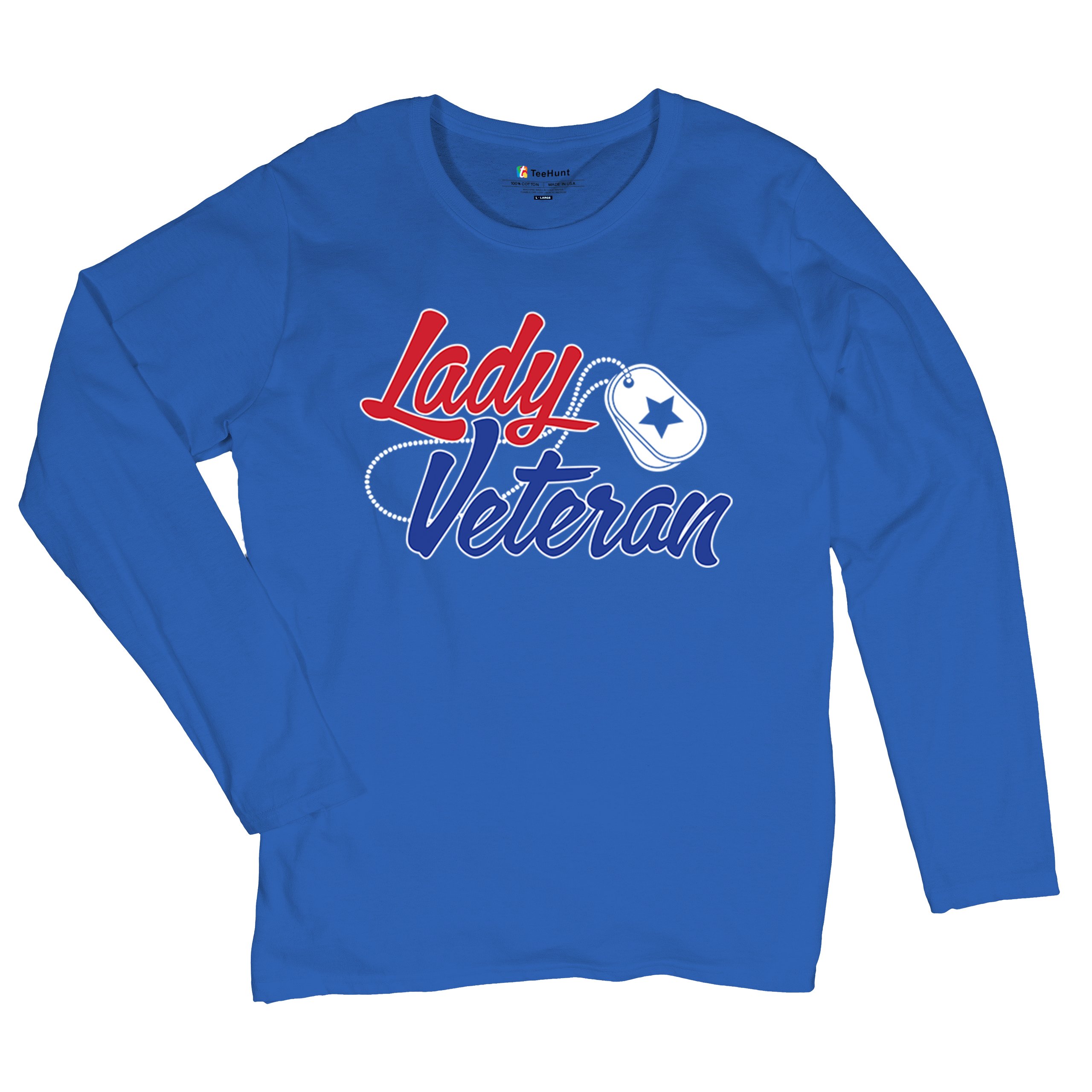 Lady Veteran Women's Long Sleeve T-shirt Military Proud Army Mom Air Force Wife - Picture 34 of 43