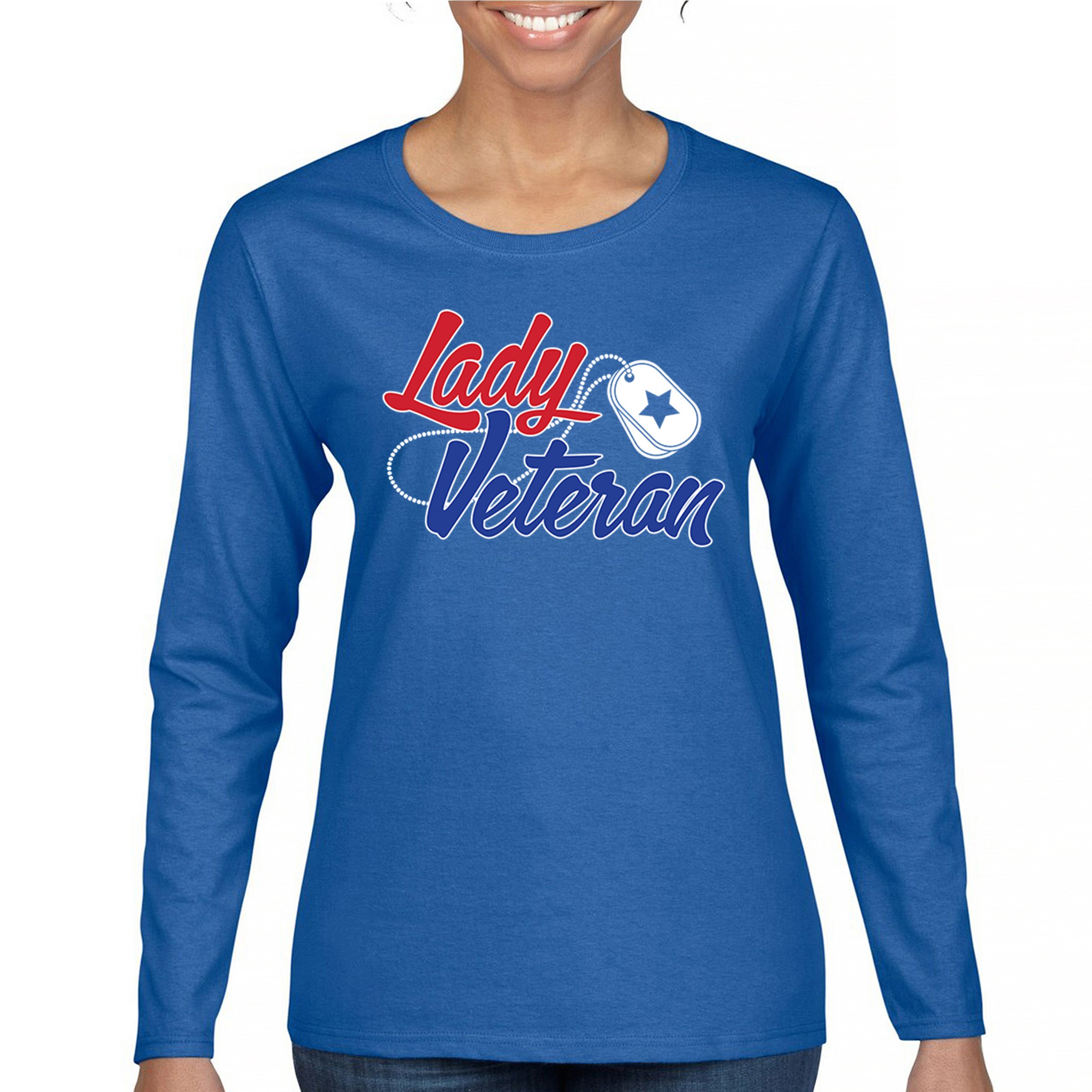 Lady Veteran Women's Long Sleeve T-shirt Military Proud Army Mom Air Force Wife - Picture 30 of 43