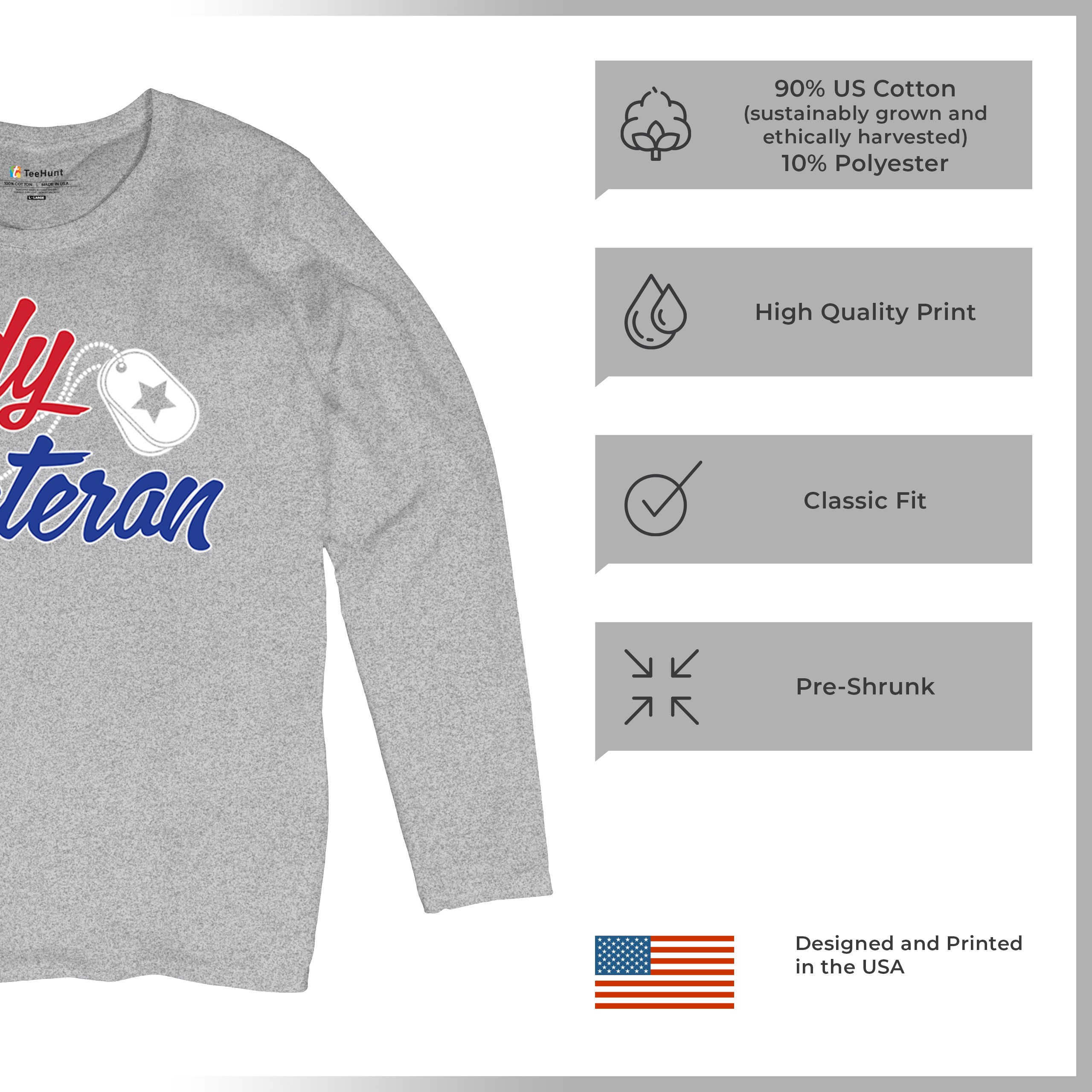 Lady Veteran Women's Long Sleeve T-shirt Military Proud Army Mom Air Force Wife - Picture 14 of 43