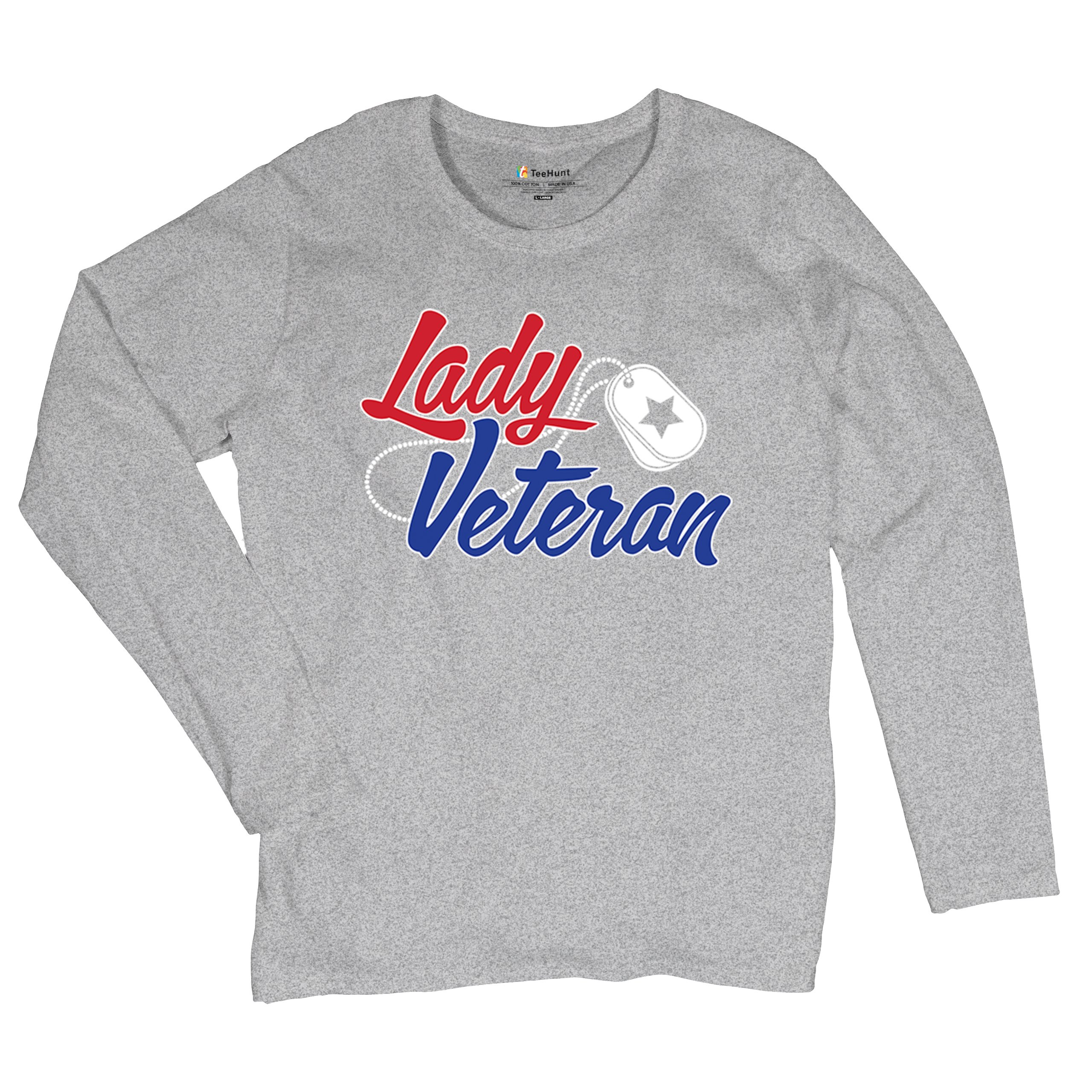 Lady Veteran Women's Long Sleeve T-shirt Military Proud Army Mom Air Force Wife - Picture 13 of 43