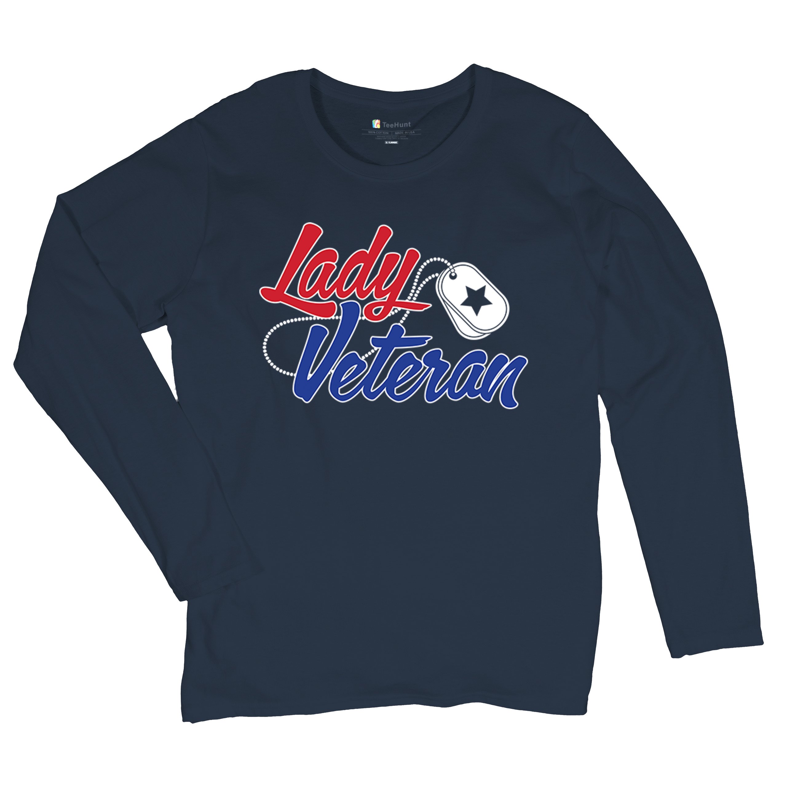 Lady Veteran Women's Long Sleeve T-shirt Military Proud Army Mom Air Force Wife - Picture 27 of 43