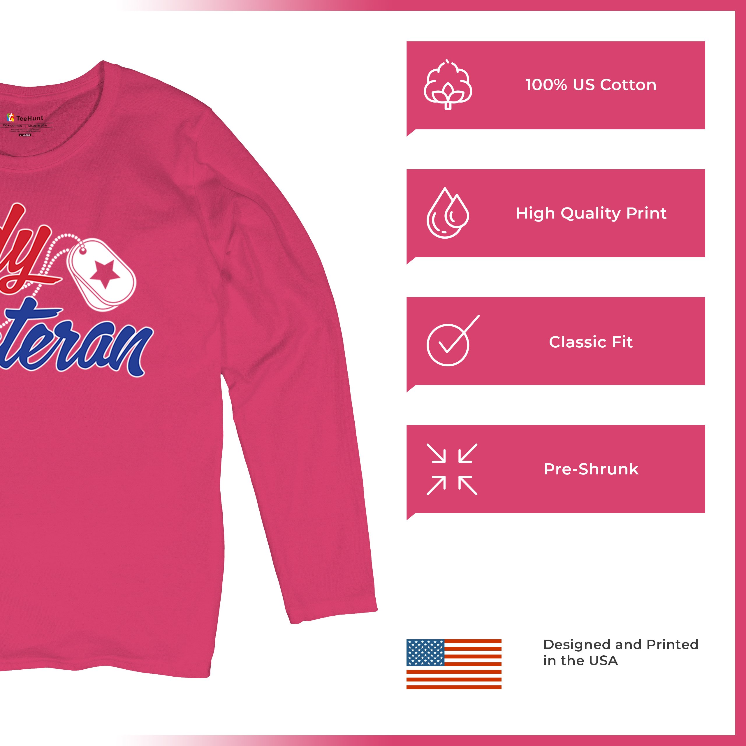 Lady Veteran Women's Long Sleeve T-shirt Military Proud Army Mom Air Force Wife - Picture 42 of 43