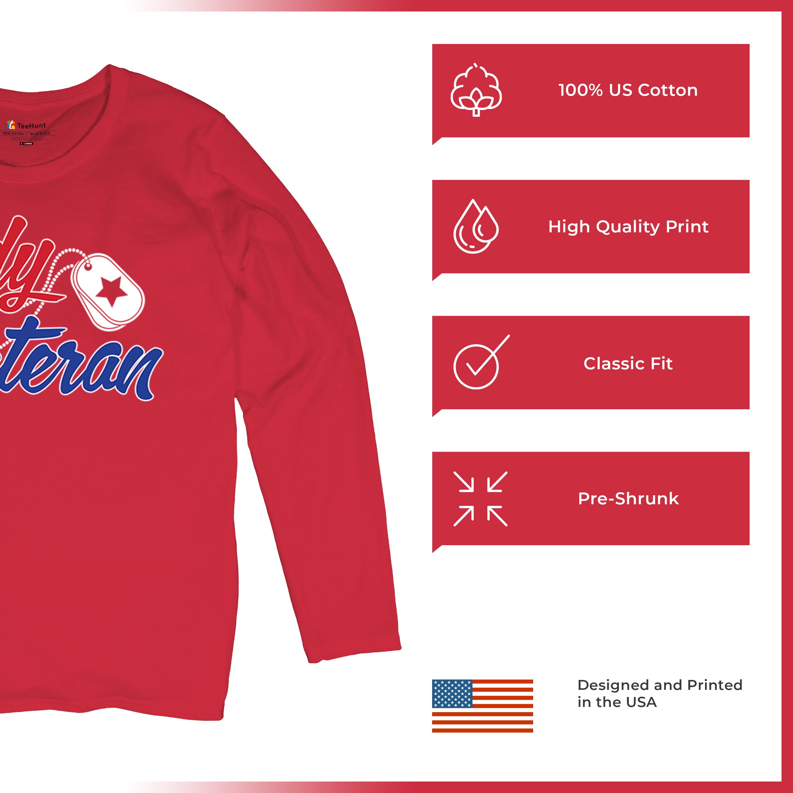 Lady Veteran Women's Long Sleeve T-shirt Military Proud Army Mom Air Force Wife - Picture 21 of 43