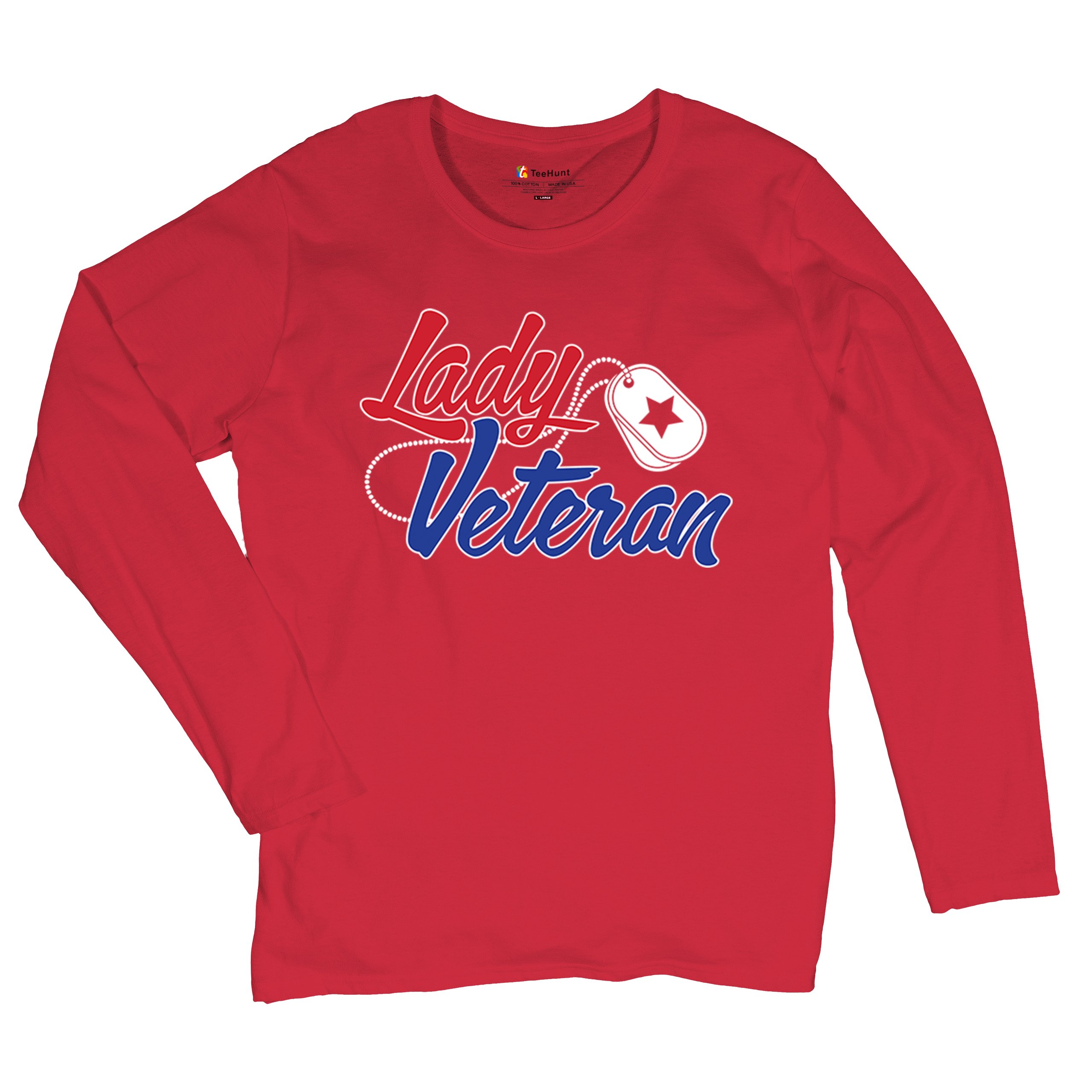 Lady Veteran Women's Long Sleeve T-shirt Military Proud Army Mom Air Force Wife - Picture 20 of 43