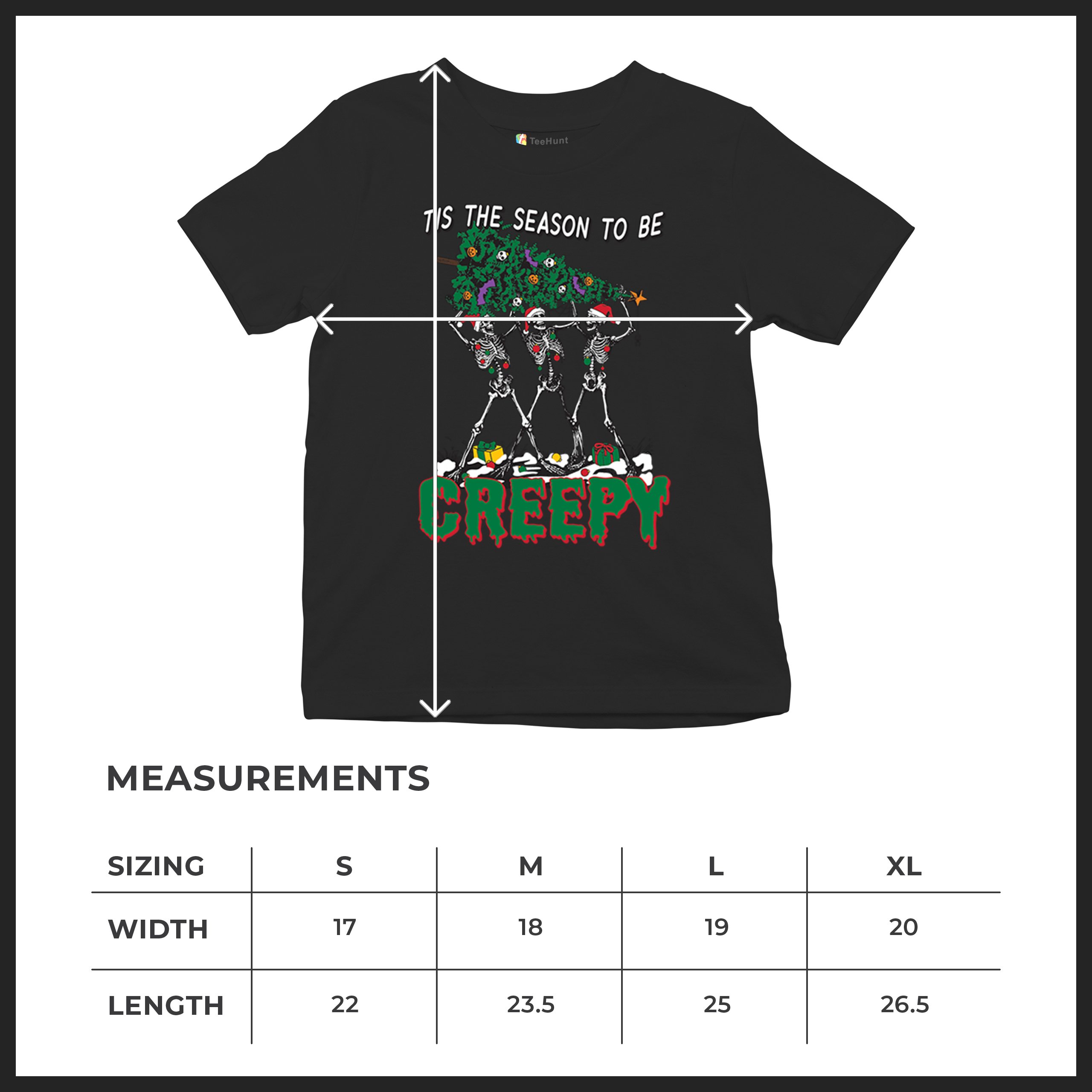 Tis The Season to Be Creepy Youth T-shirt Christmas Skeletons Santa Jolly Kids - Picture 8 of 50