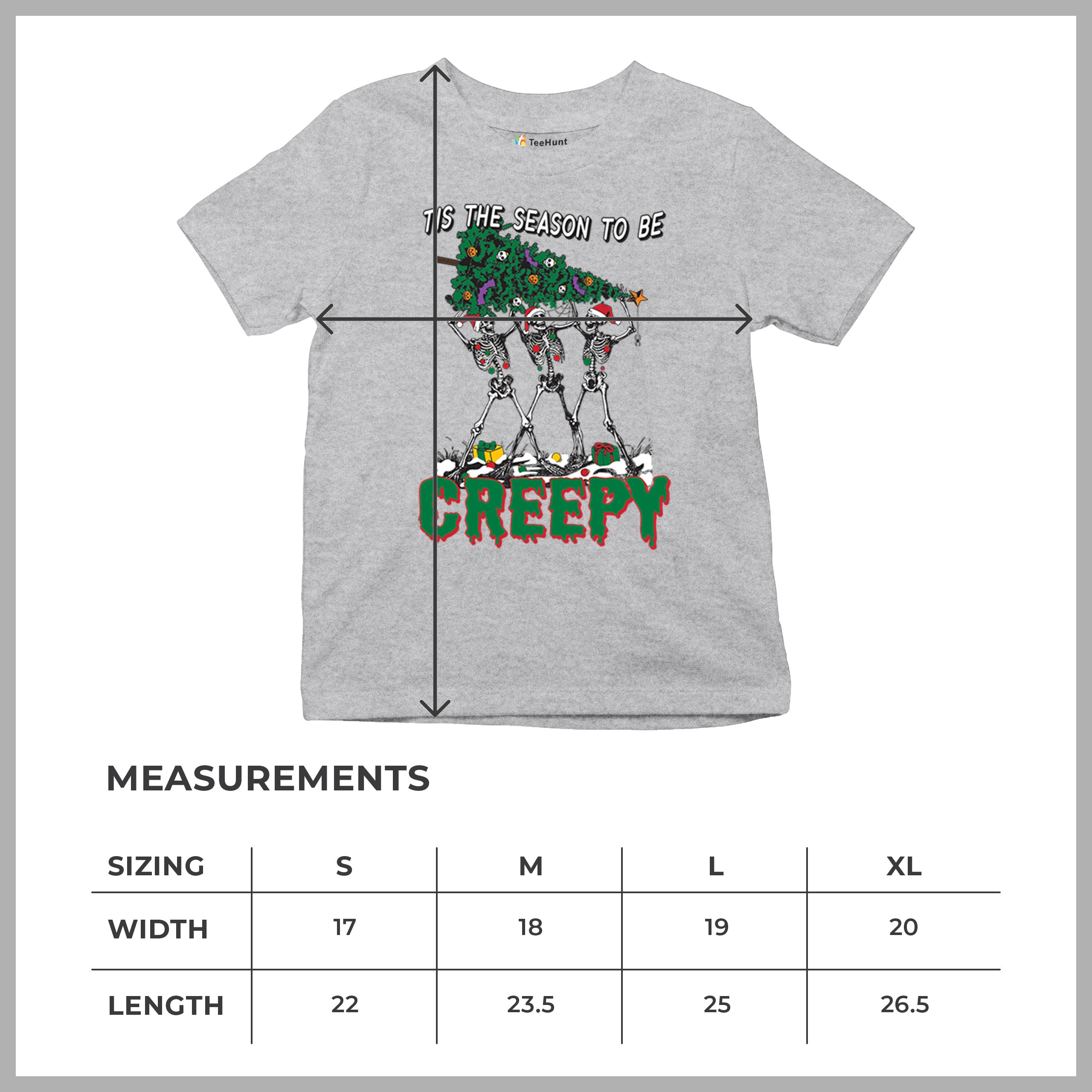 Tis The Season to Be Creepy Youth T-shirt Christmas Skeletons Santa Jolly Kids - Picture 15 of 50
