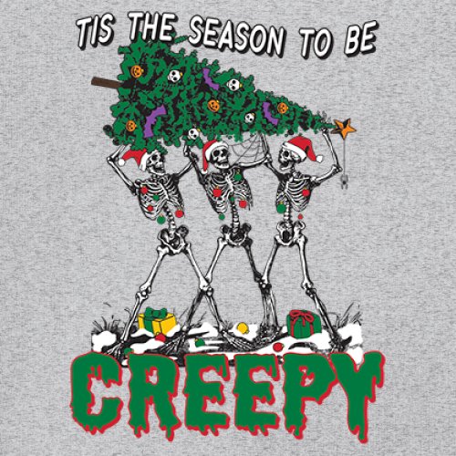 Tis The Season to Be Creepy Youth T-shirt Christmas Skeletons Santa Jolly Kids - Picture 11 of 50