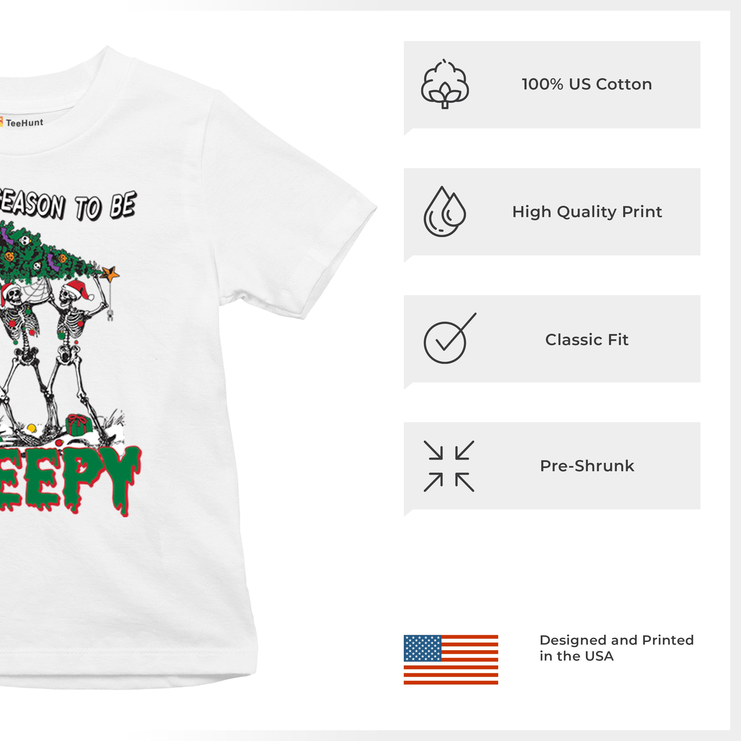 Tis The Season to Be Creepy Youth T-shirt Christmas Skeletons Santa Jolly Kids - Picture 35 of 50
