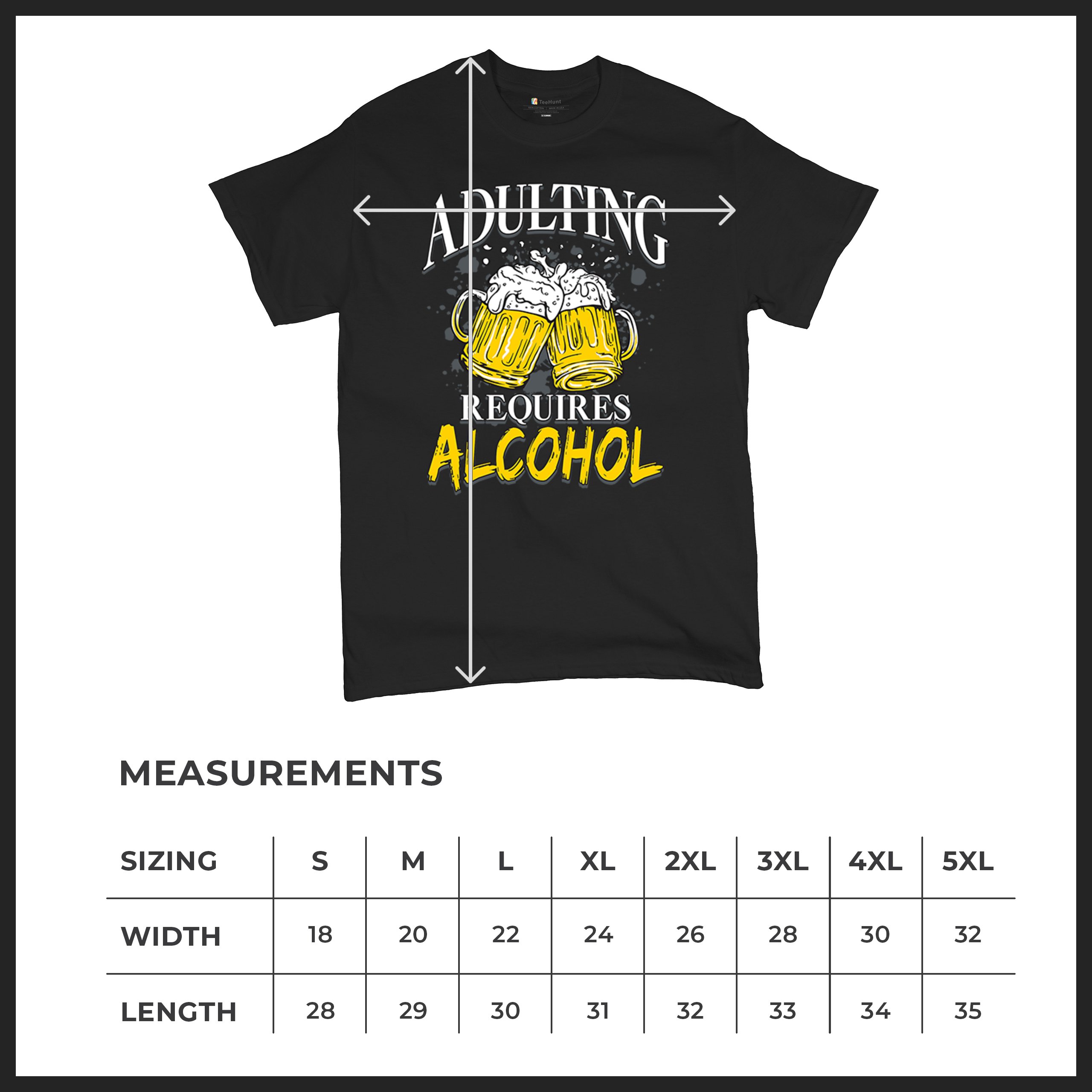 Adulting Requires Alcohol T-shirt Funny Craft Beer Mug Drink Humor Men's Tee - Picture 8 of 113