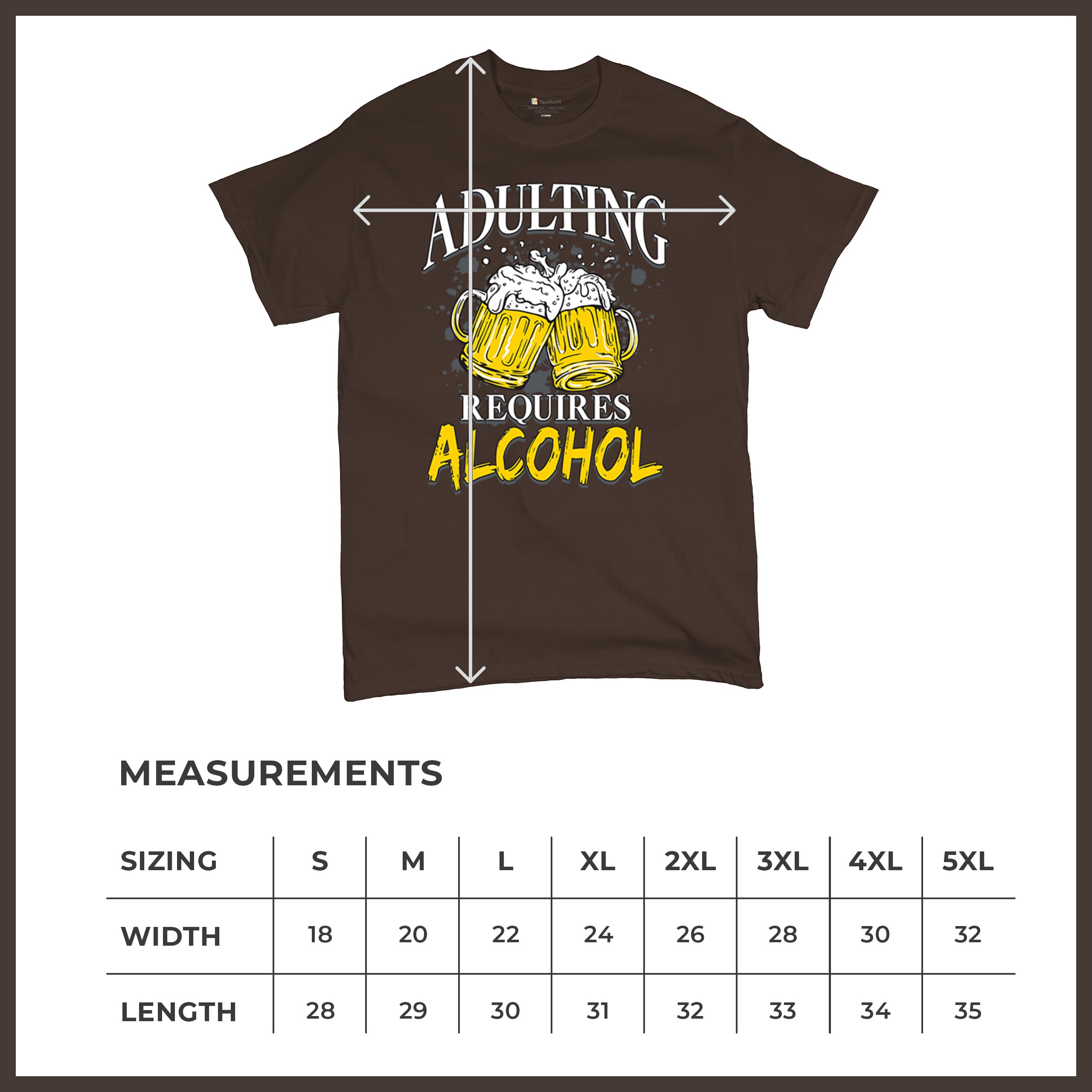 Adulting Requires Alcohol T-shirt Funny Craft Beer Mug Drink Humor Men's Tee - Picture 78 of 113