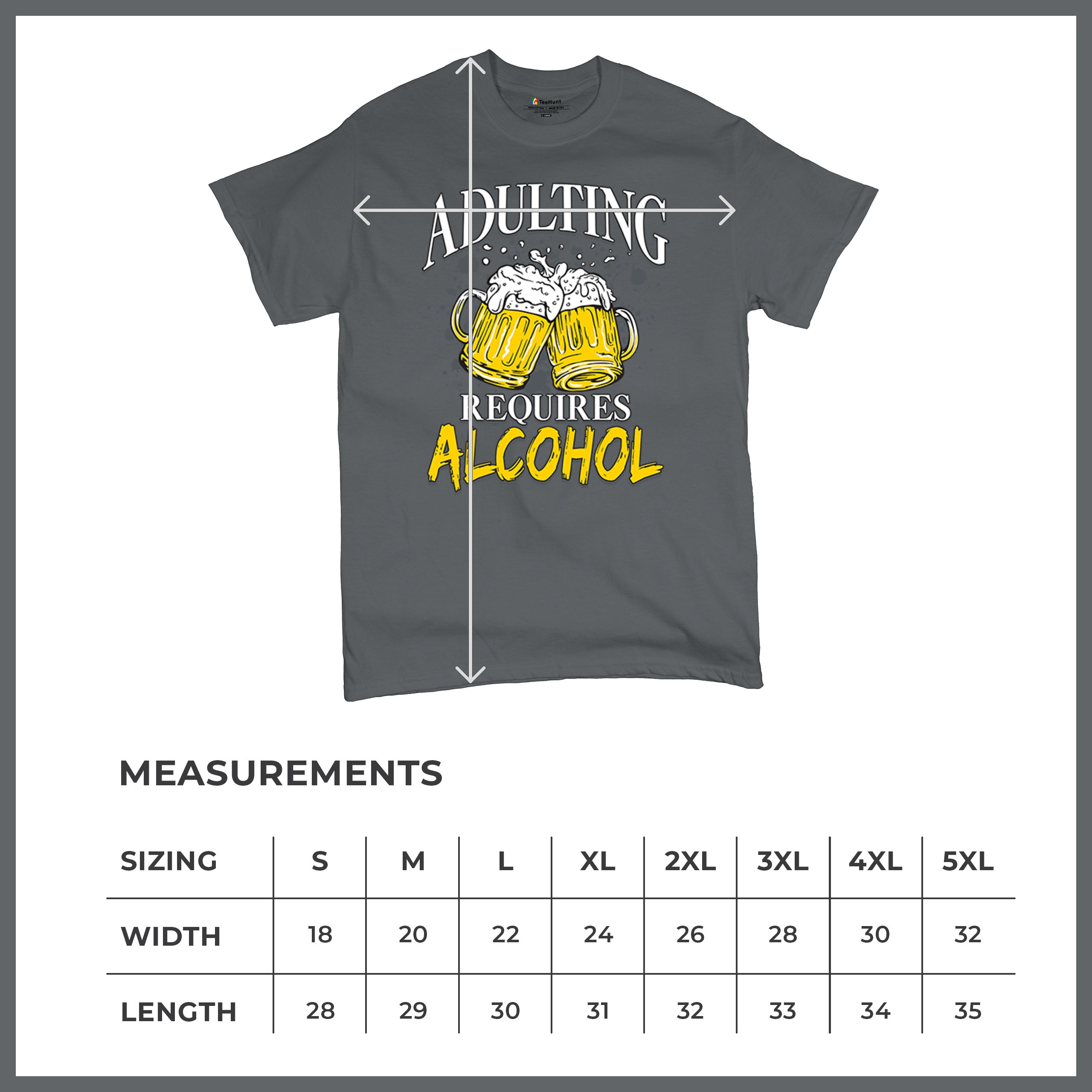 Adulting Requires Alcohol T-shirt Funny Craft Beer Mug Drink Humor Men's Tee - Picture 85 of 113