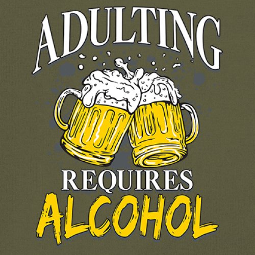 Adulting Requires Alcohol T-shirt Funny Craft Beer Mug Drink Humor Men's Tee - Picture 95 of 113