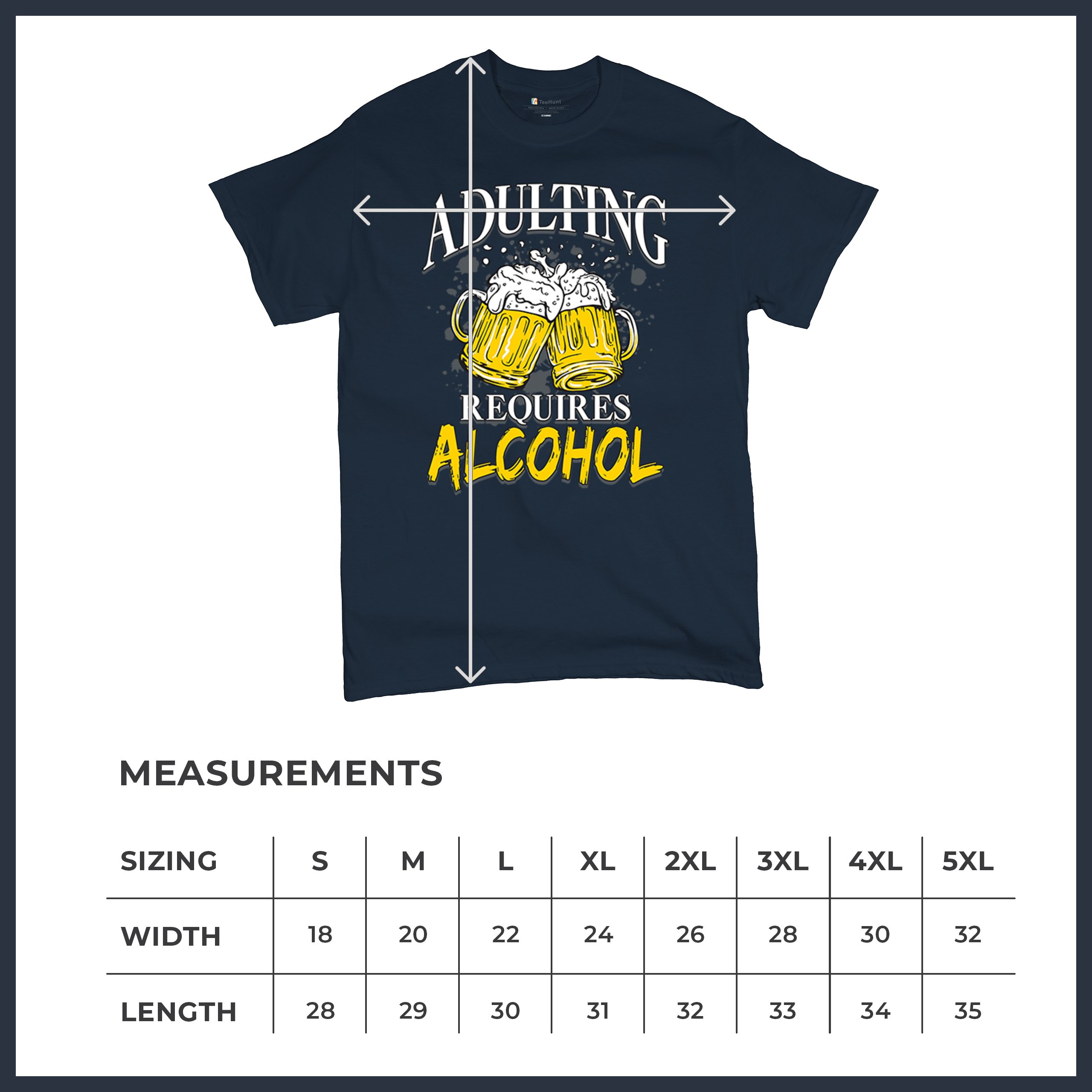 Adulting Requires Alcohol T-shirt Funny Craft Beer Mug Drink Humor Men's Tee - Picture 57 of 113