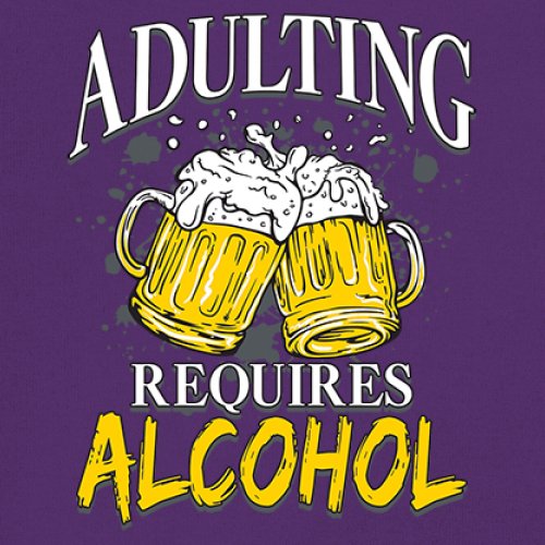Adulting Requires Alcohol T-shirt Funny Craft Beer Mug Drink Humor Men's Tee - Picture 32 of 113