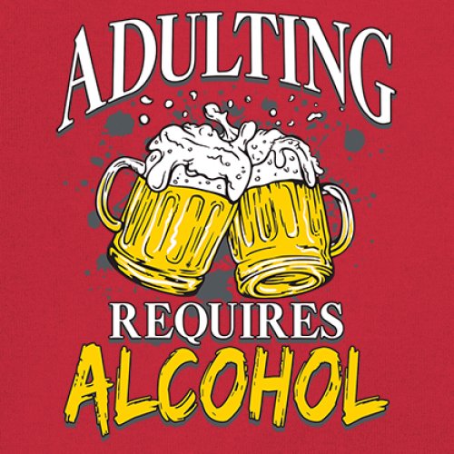 Adulting Requires Alcohol T-shirt Funny Craft Beer Mug Drink Humor Men's Tee - Picture 39 of 113