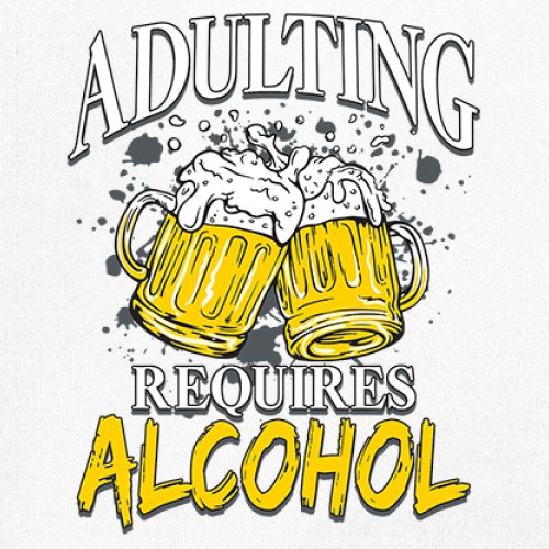 Adulting Requires Alcohol T-shirt Funny Craft Beer Mug Drink Humor Men's Tee - Picture 46 of 113