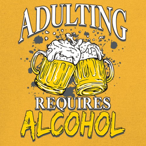 Adulting Requires Alcohol T-shirt Funny Craft Beer Mug Drink Humor Men's Tee - Picture 109 of 113